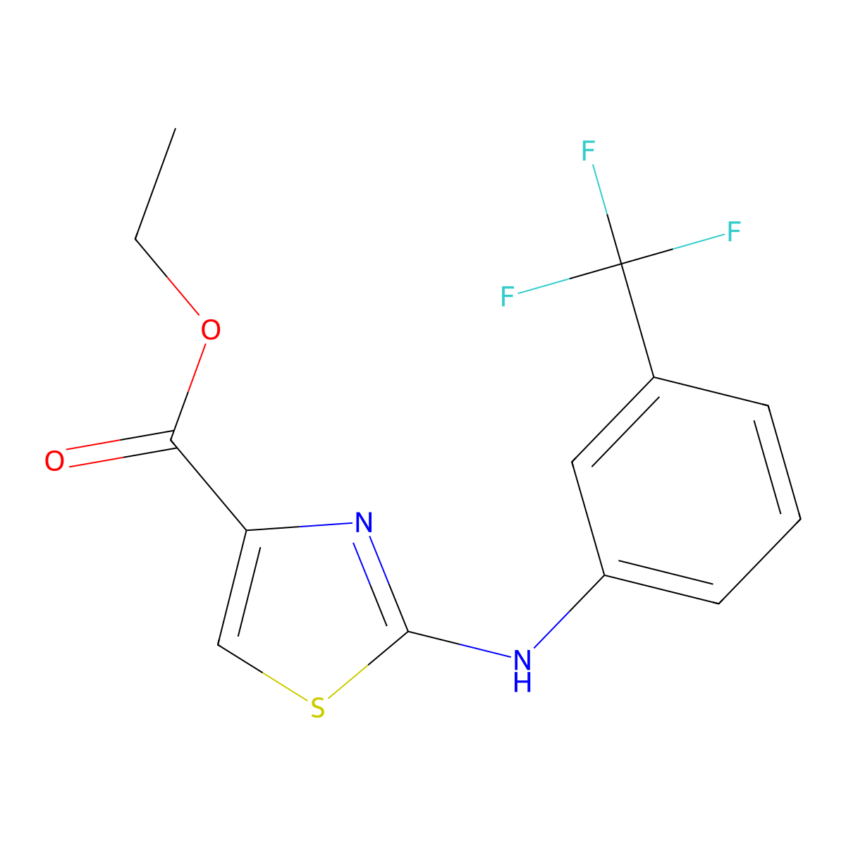 Ethyl 4-((3-(trifluoromethyl)phenyl)amino)-3,5-thiazolecarboxylate molecular structure, CAS 126533-82-2