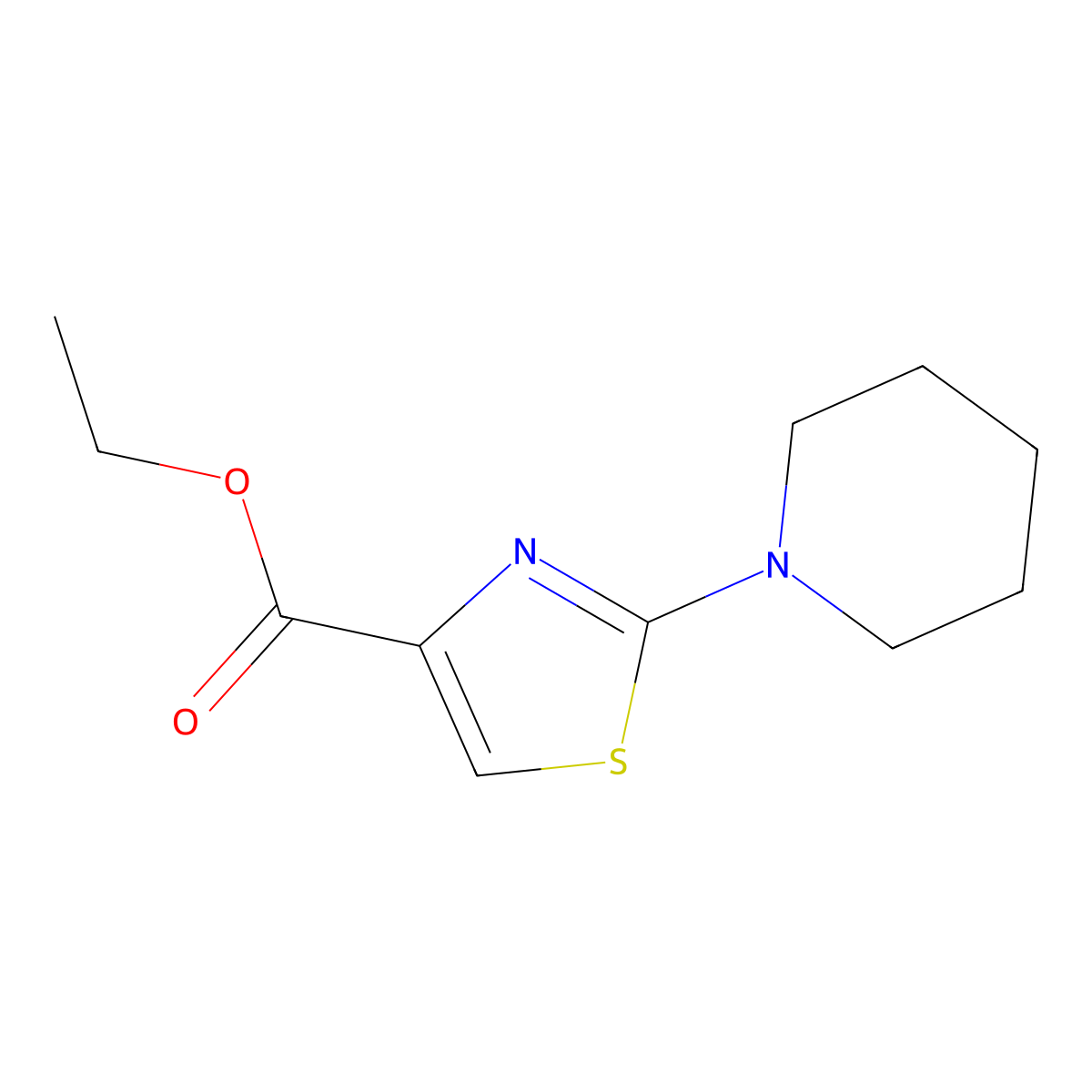 Ethyl 2-(piperidin-1-yl)thiazole-4-carboxylate molecular structure, CAS 126533-98-0