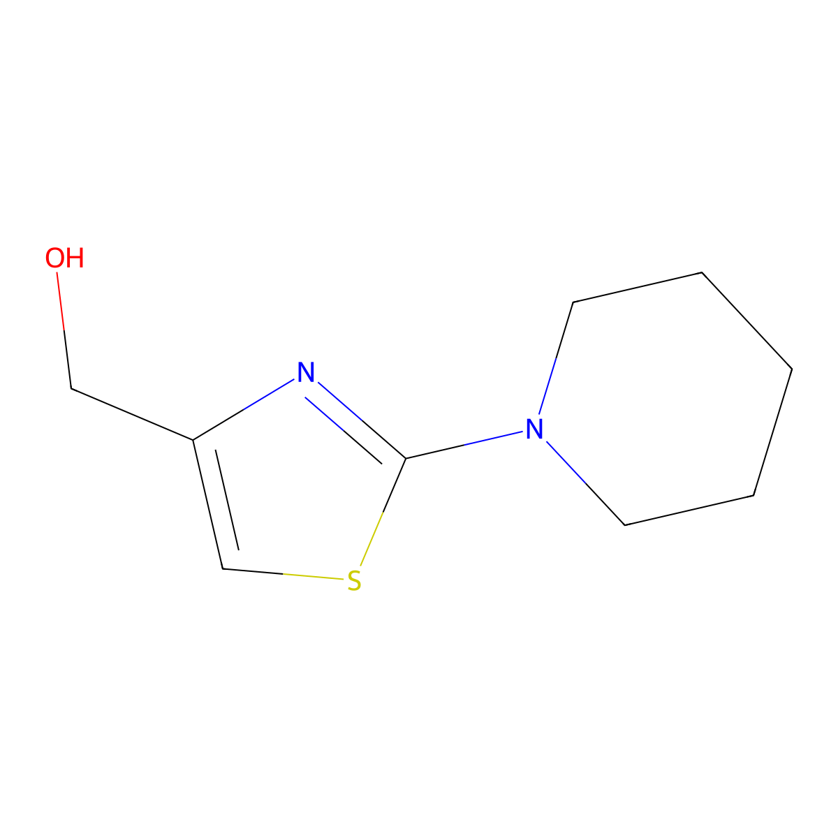 2-Piperidinothiazol-4-ylmethanol molecular structure, CAS 126533-99-1