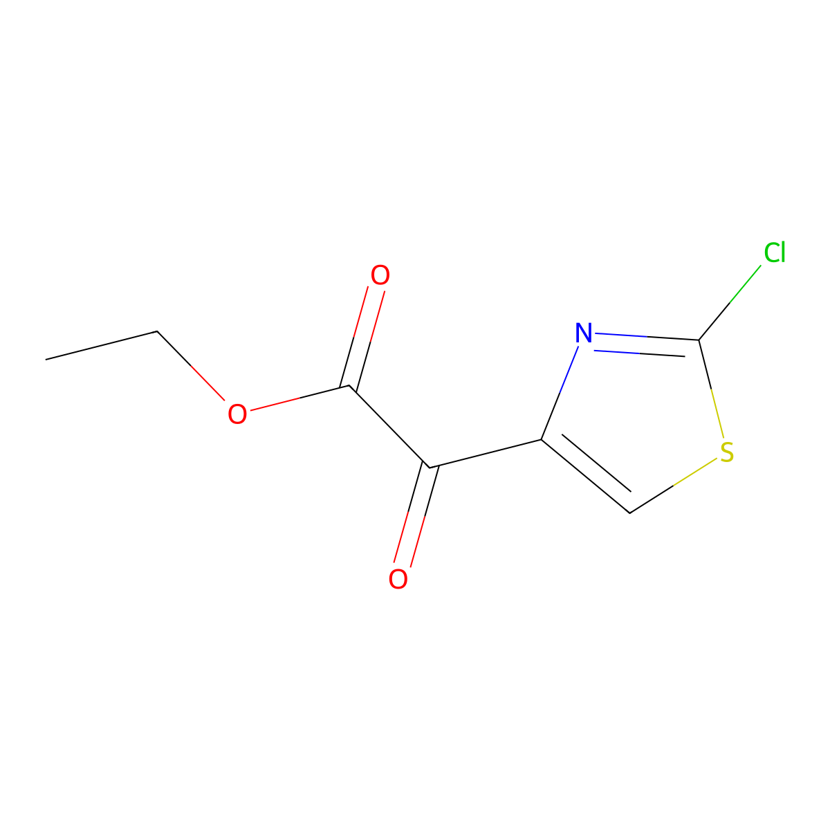 Ethyl 2-(2-chloro-1,3-thiazol-4-yl)-2-oxoacetate molecular structure, CAS 126534-29-0