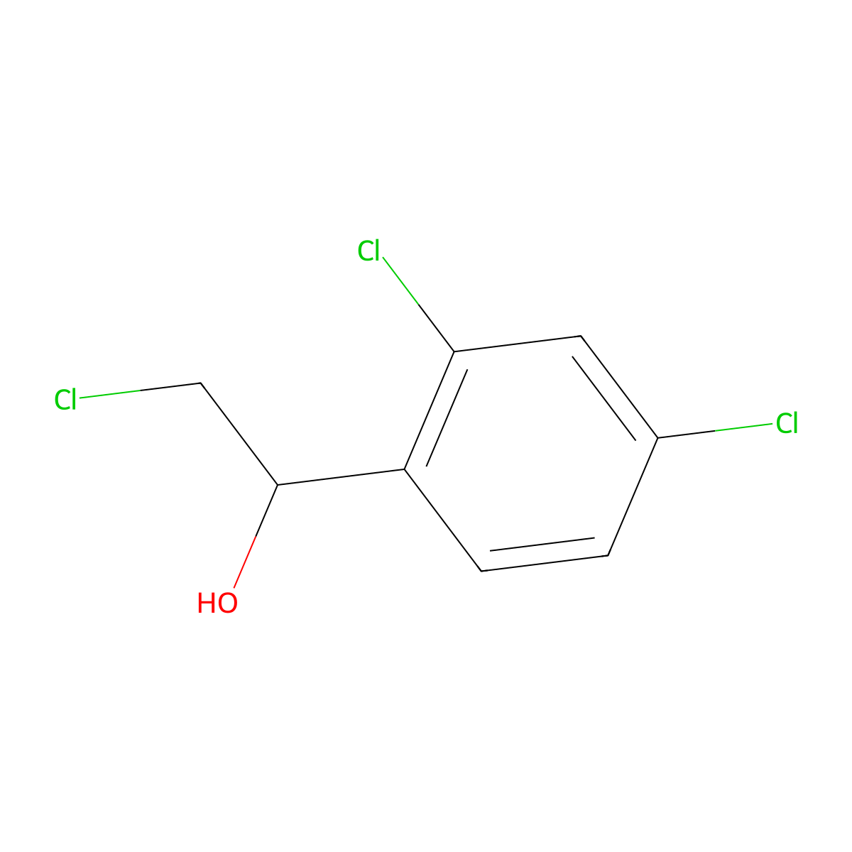 (1S)-2-chloro-1-(2,4-dichlorophenyl)ethan-1-ol molecular structure, CAS 126534-31-4