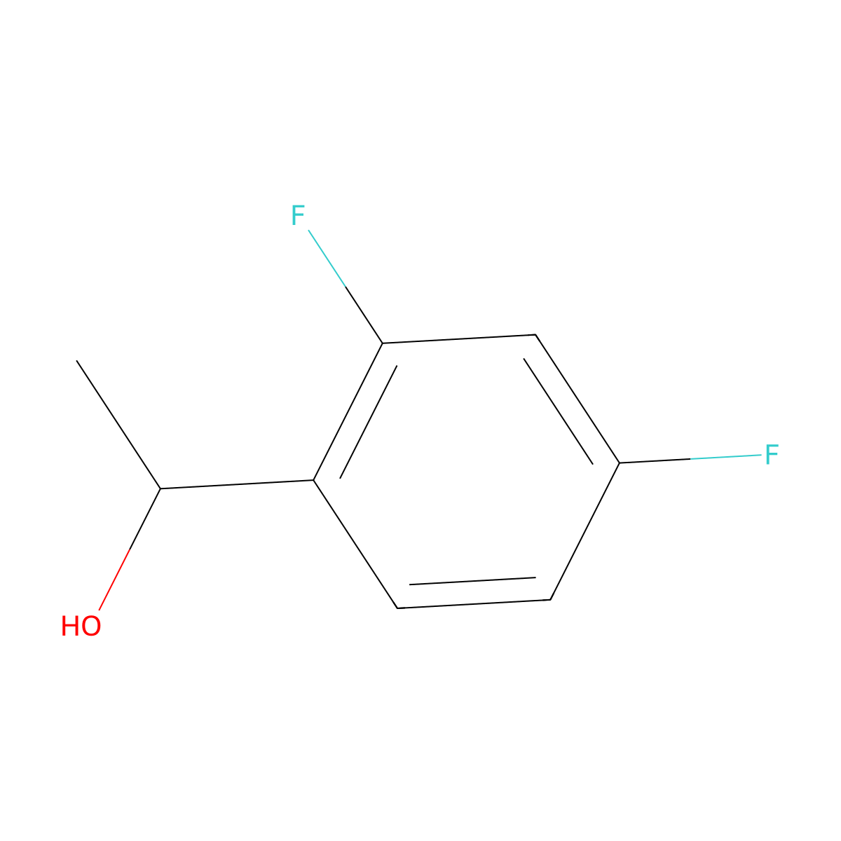 Benzenemethanol, 2,4-difluoro-alpha-methyl-, (R)- molecular structure, CAS 126534-35-8