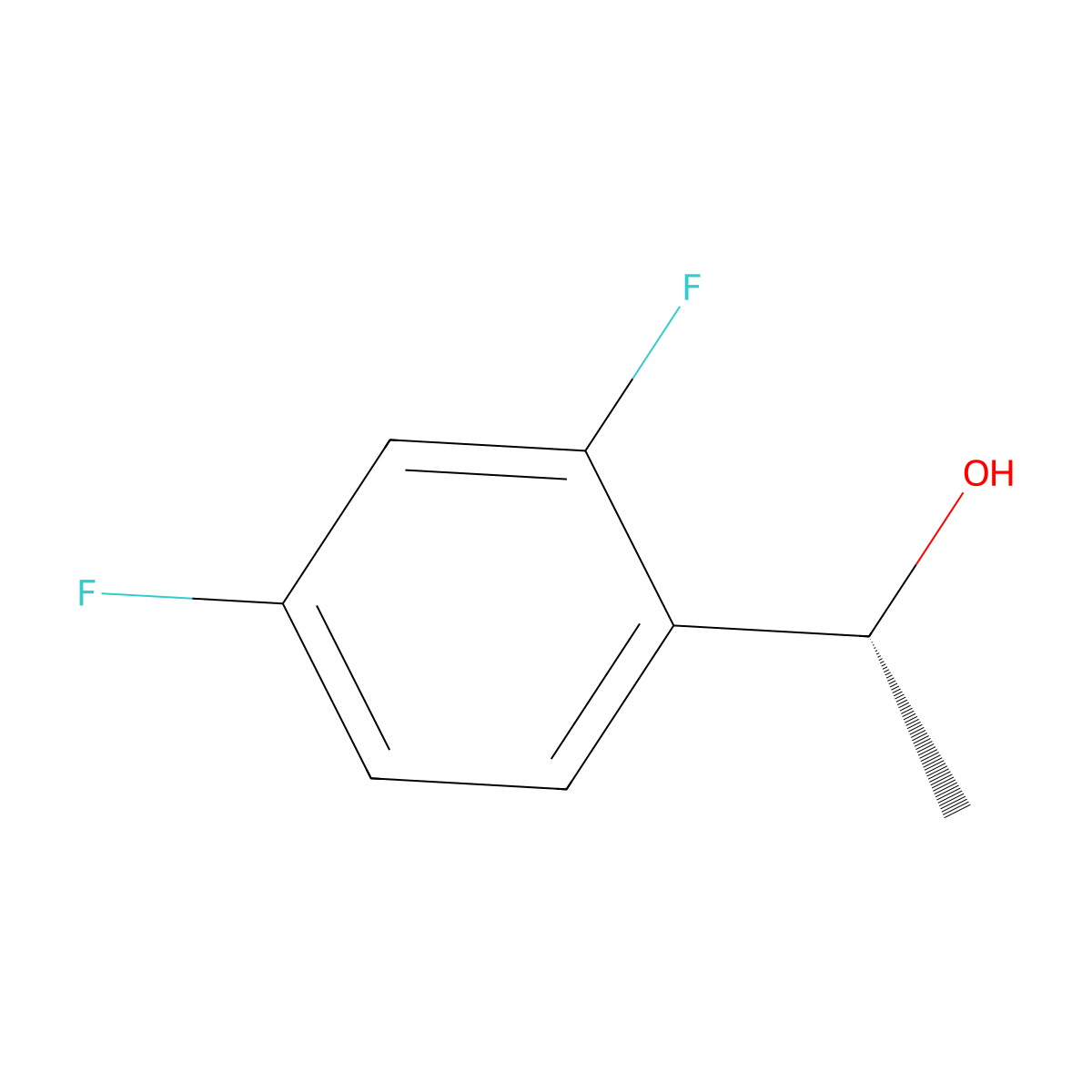 Benzenemethanol, 2,4-difluoro-alpha-methyl-, (R)- molecular structure, CAS 126534-35-8