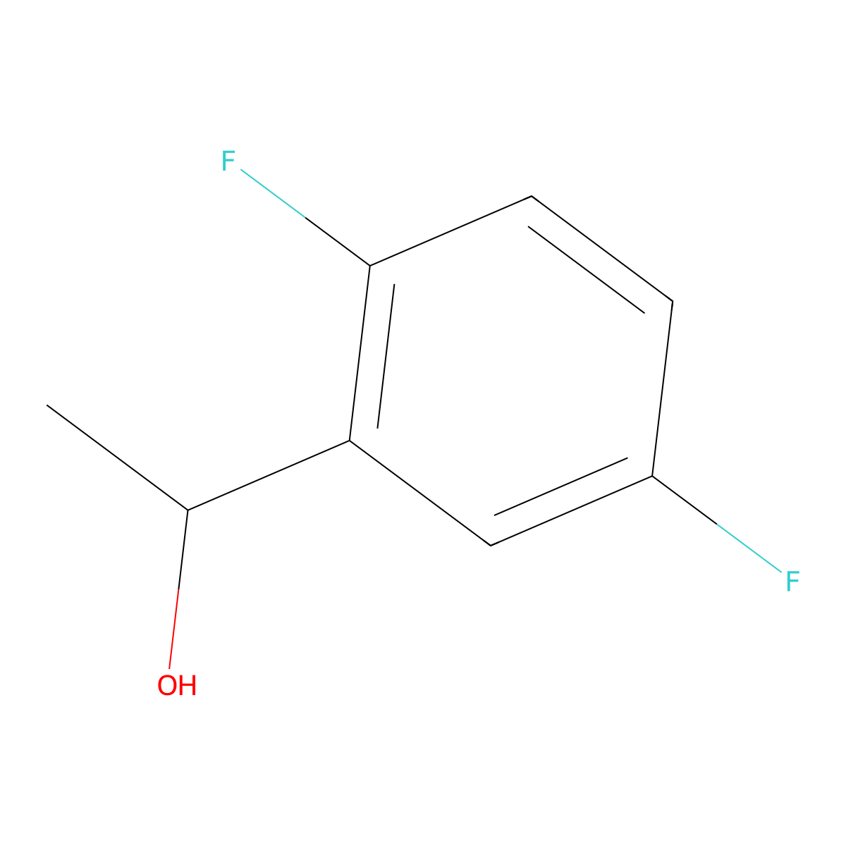 (alphaS)-2,5-Difluoro-alpha-methylbenzenemethanol molecular structure, CAS 126534-36-9