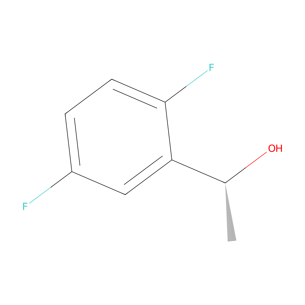 (1R)-1-(2,5-difluorophenyl)ethan-1-ol molecular structure, CAS 126534-37-0