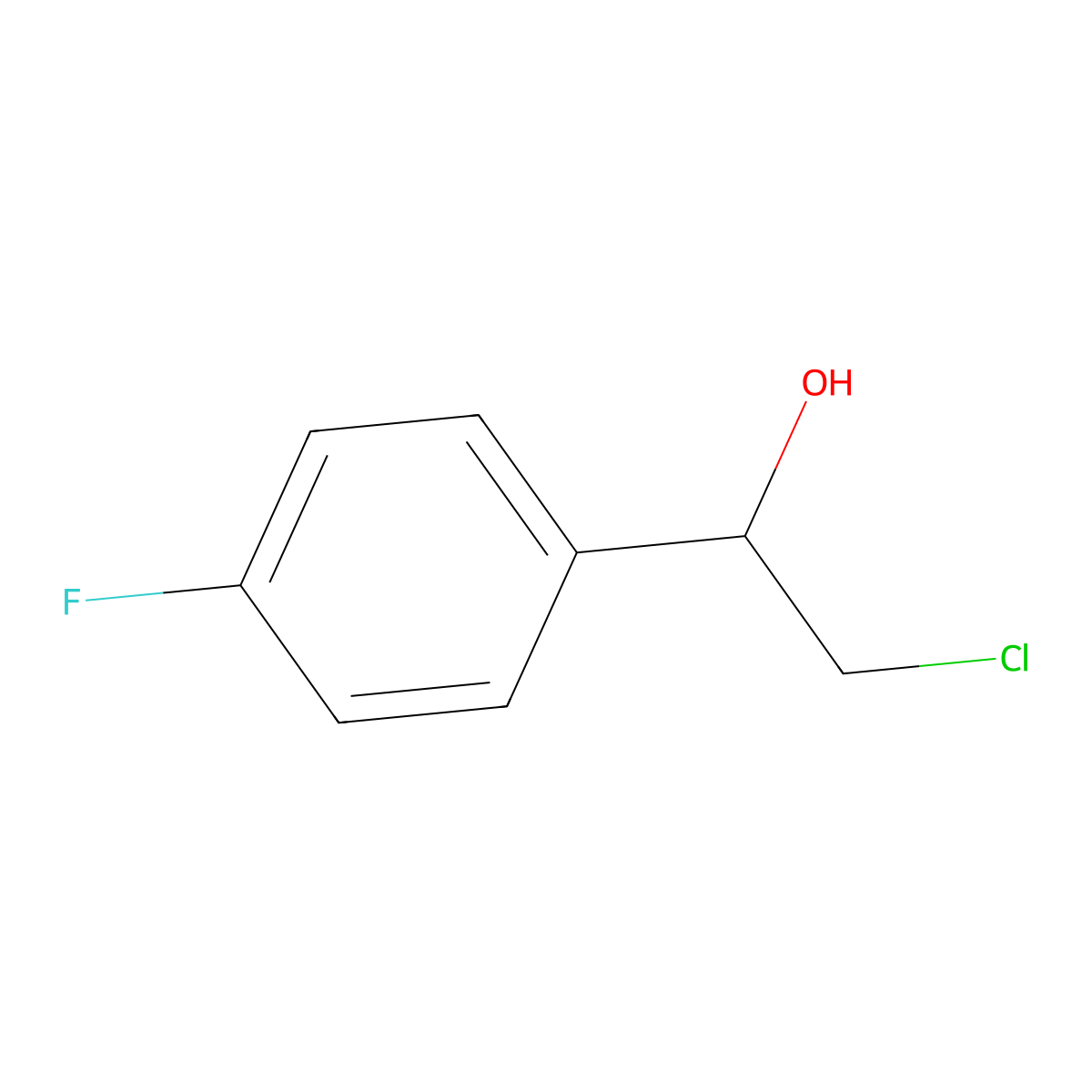 (1R)-2-chloro-1-(4-fluorophenyl)ethan-1-ol molecular structure, CAS 126534-43-8