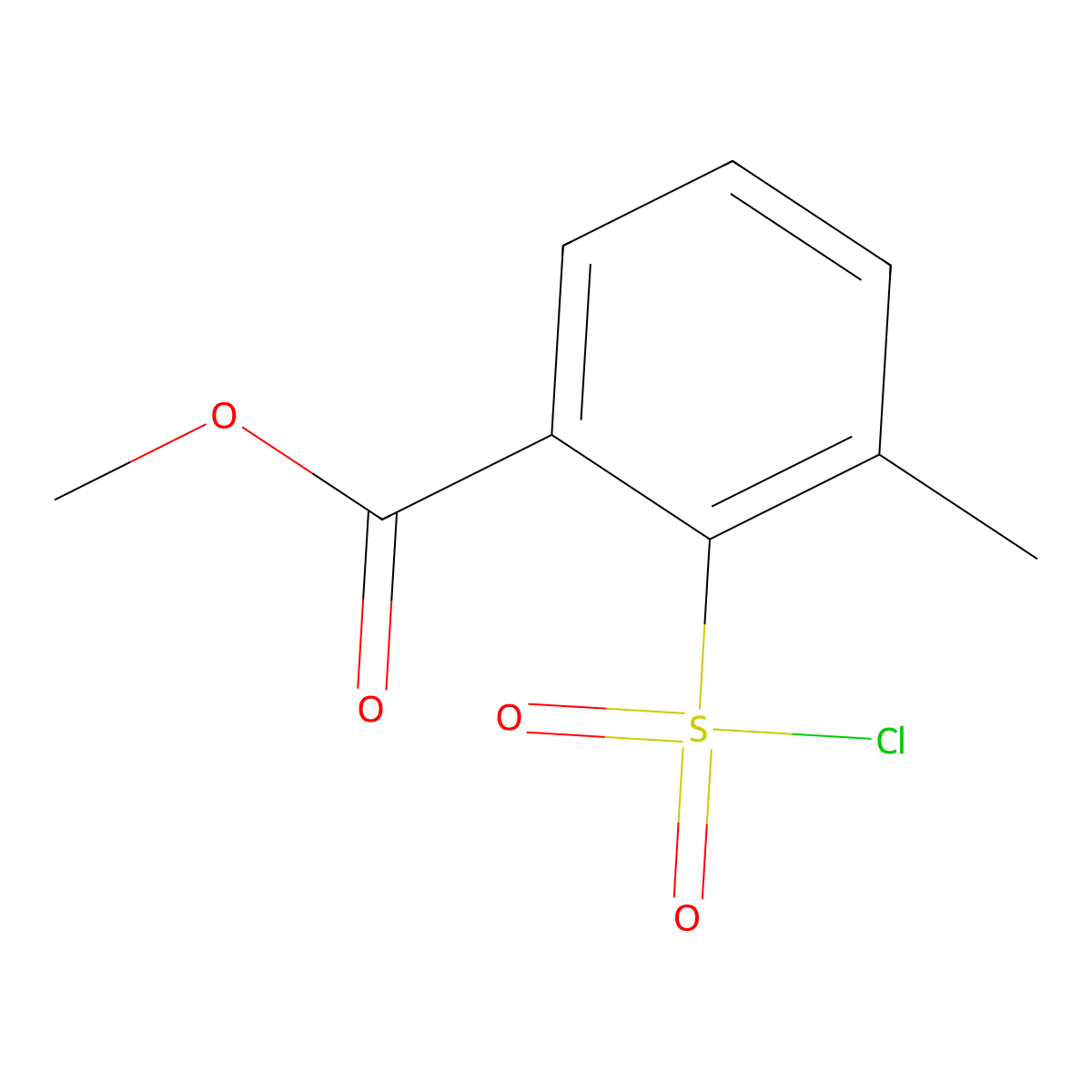 Benzoic acid, 2-(chlorosulfonyl)-3-methyl-, methyl ester molecular structure, CAS 126535-26-0