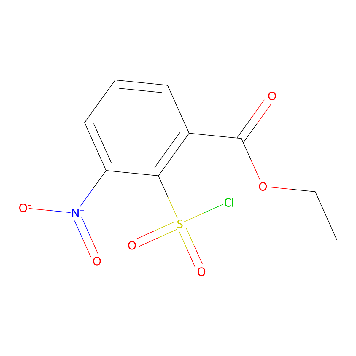 Ethyl 2-(chlorosulfonyl)-3-nitrobenzoate molecular structure, CAS 126535-27-1