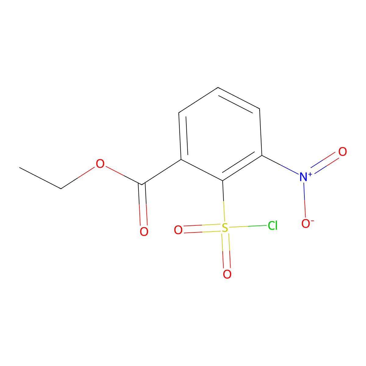 Ethyl 2-(chlorosulfonyl)-3-nitrobenzoate molecular structure, CAS 126535-27-1