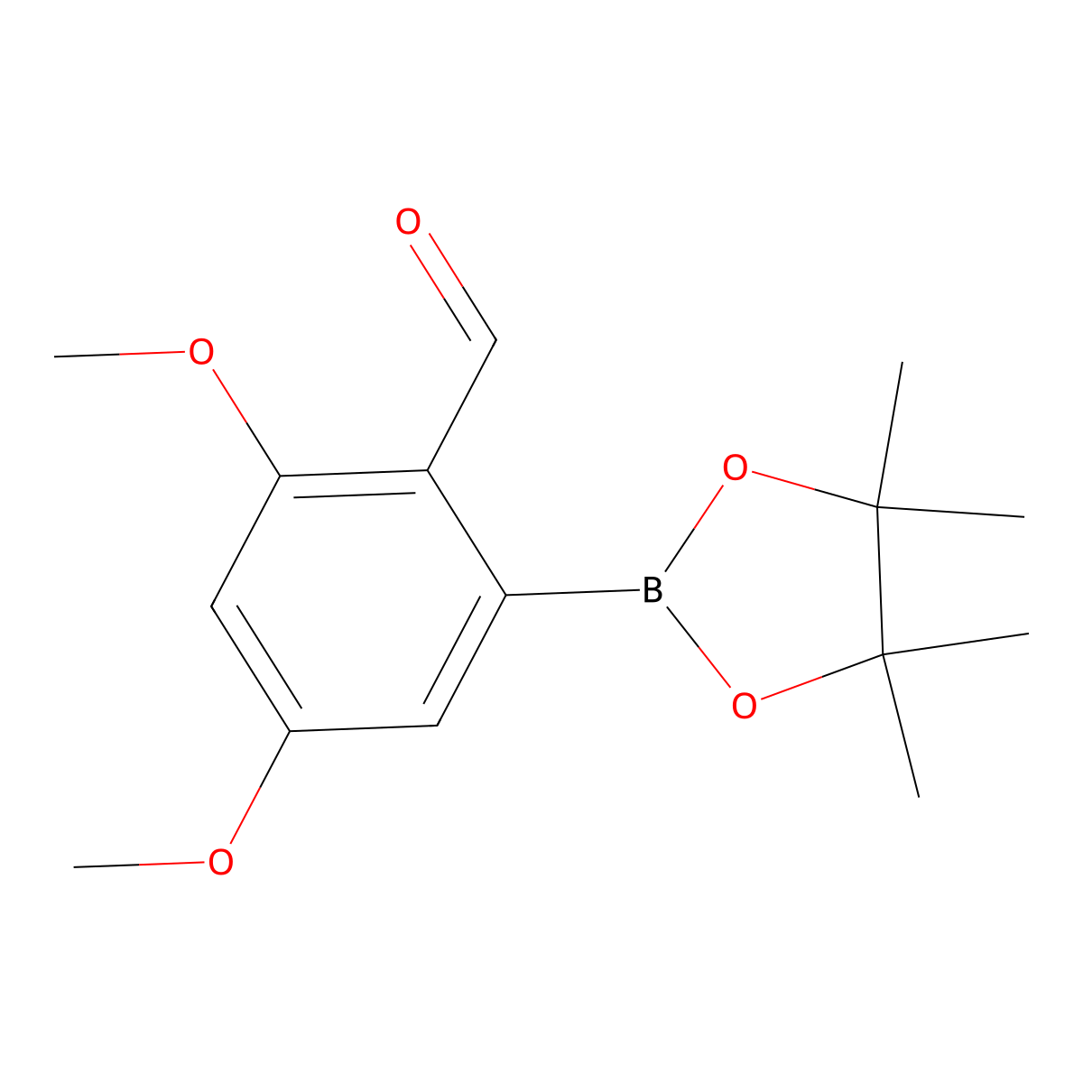 2,4-Dimethoxy-6-(4,4,5,5-tetramethyl-1,3,2-dioxaborolan-2-yl)benzaldehyde molecular structure, CAS 1265360-45-9