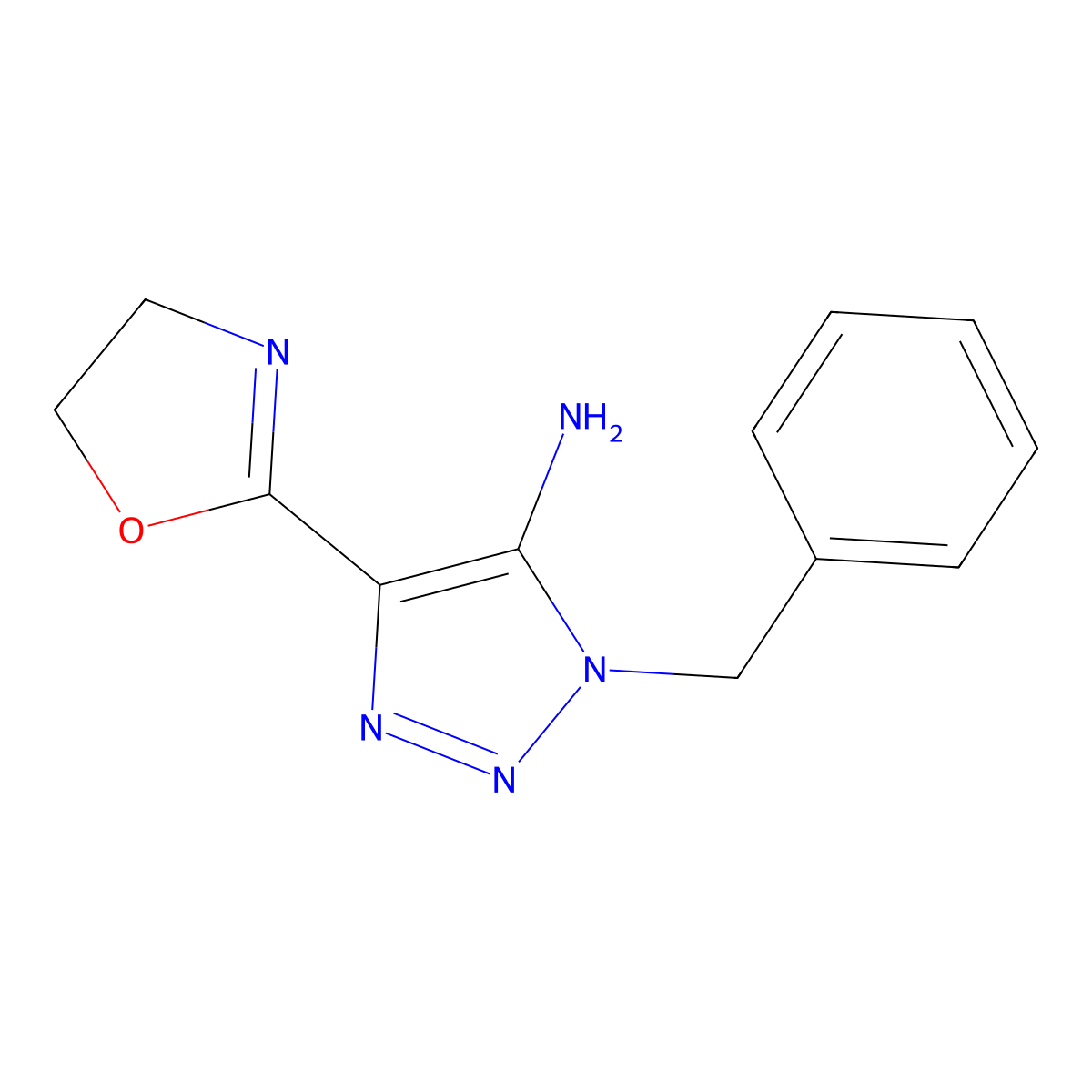 3-Benzyl-5-(4,5-dihydro-oxazol-2-yl)-3H-[1,2,3]triazol-4-ylamine molecular structure, CAS 126537-90-4