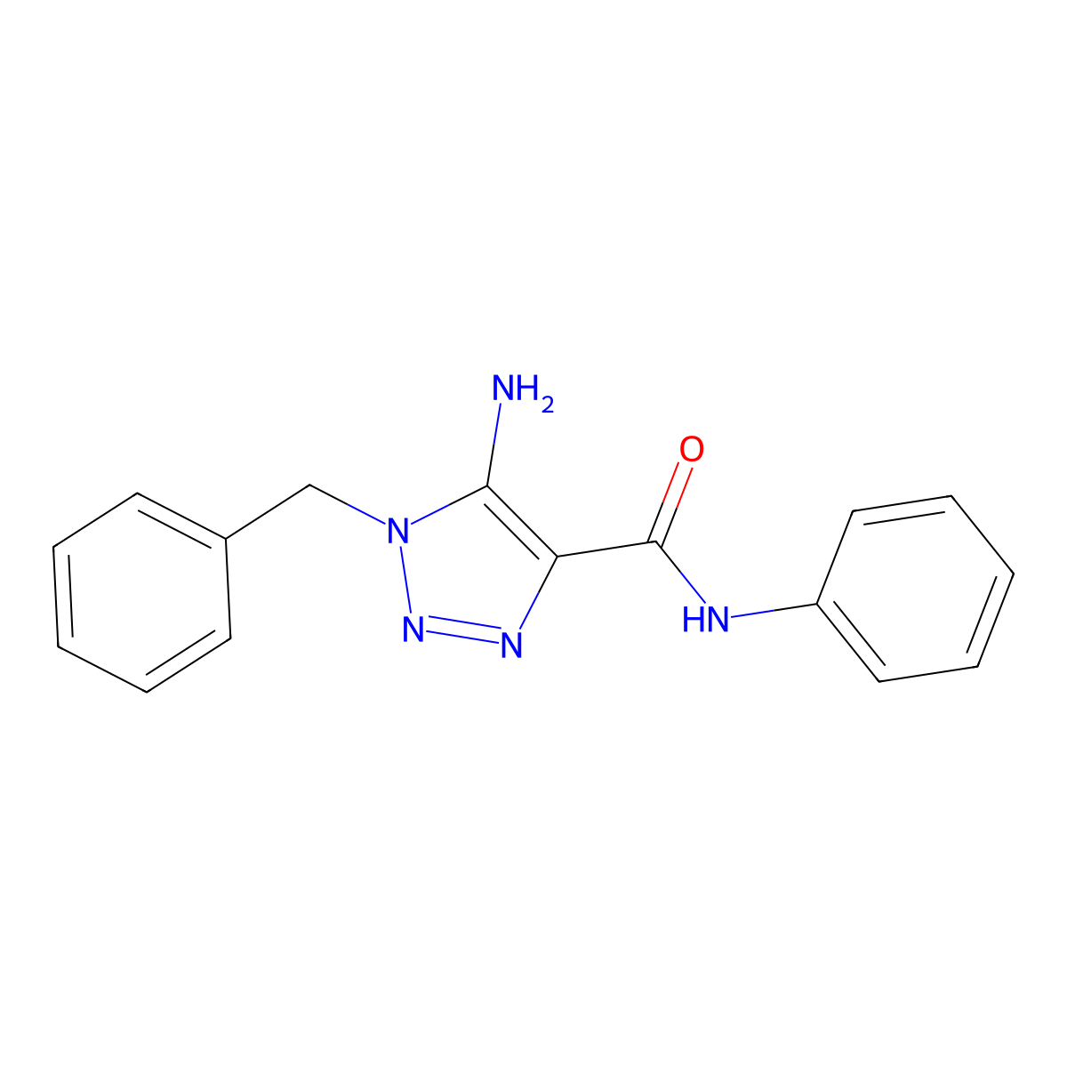 5-Amino-1-benzyl-N-phenyl-1H-1,2,3-triazole-4-carboxamide molecular structure, CAS 126537-91-5