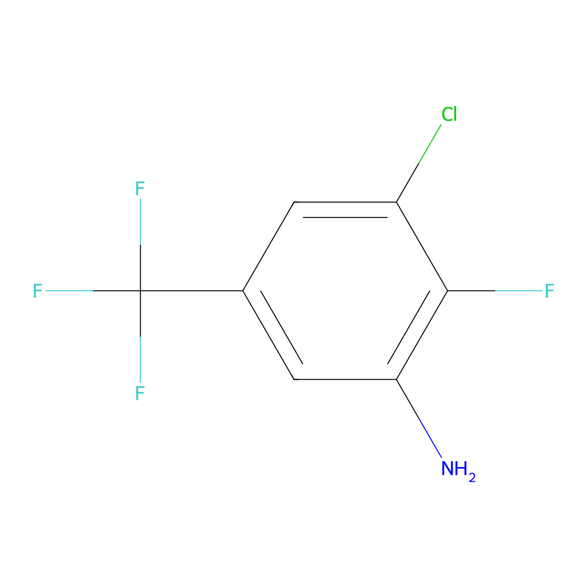 3-Chloro-2-fluoro-5-(trifluoromethyl)aniline molecular structure, CAS 126538-85-0