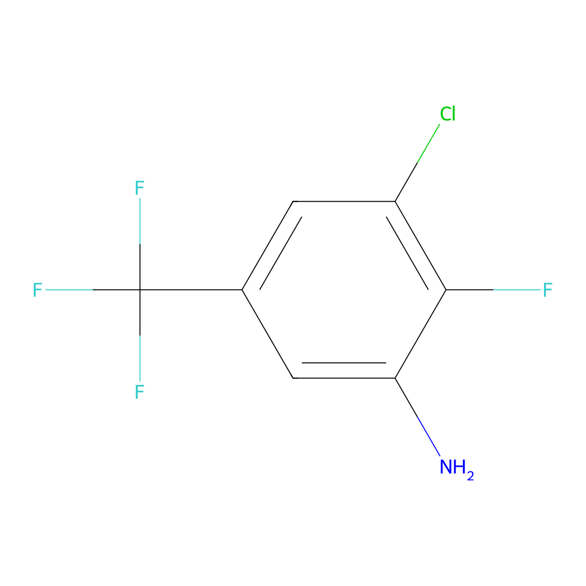 3-Chloro-2-fluoro-5-(trifluoromethyl)aniline molecular structure, CAS 126538-85-0