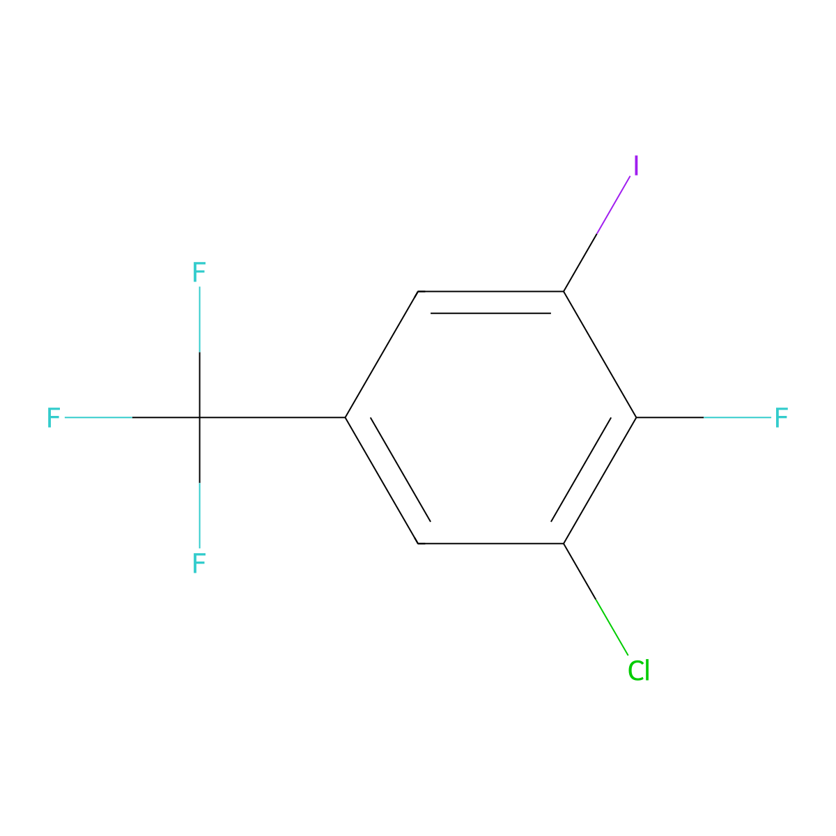 3-Chloro-4-fluoro-5-iodobenzotrifluoride molecular structure, CAS 126538-86-1