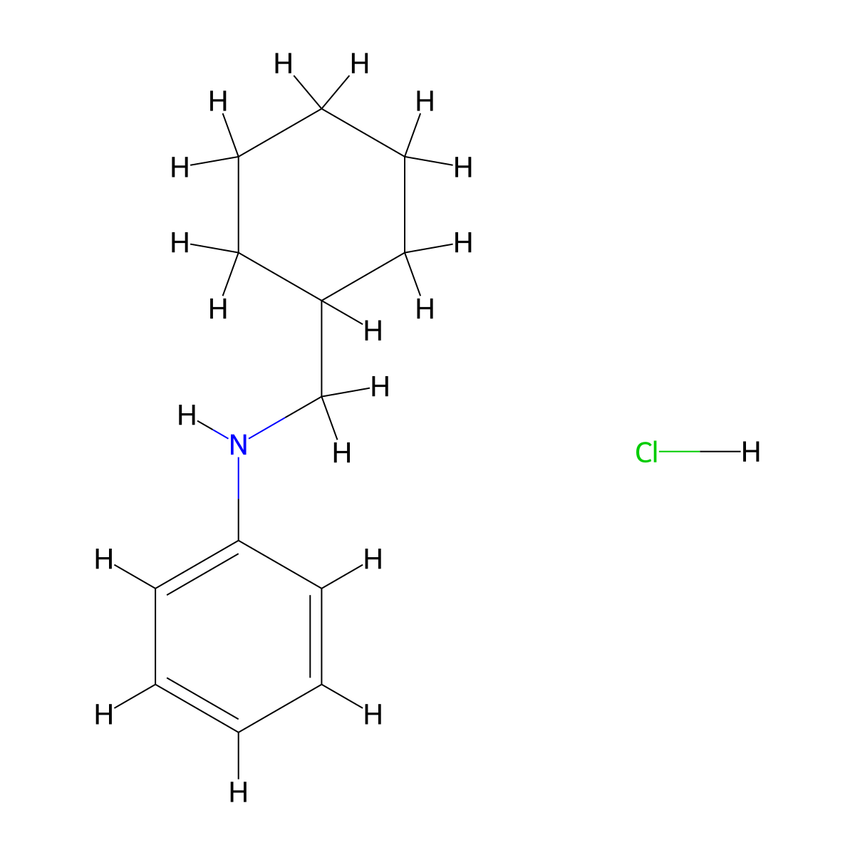 N-(cyclohexylmethyl)aniline hydrochloride molecular structure, CAS 126541-71-7