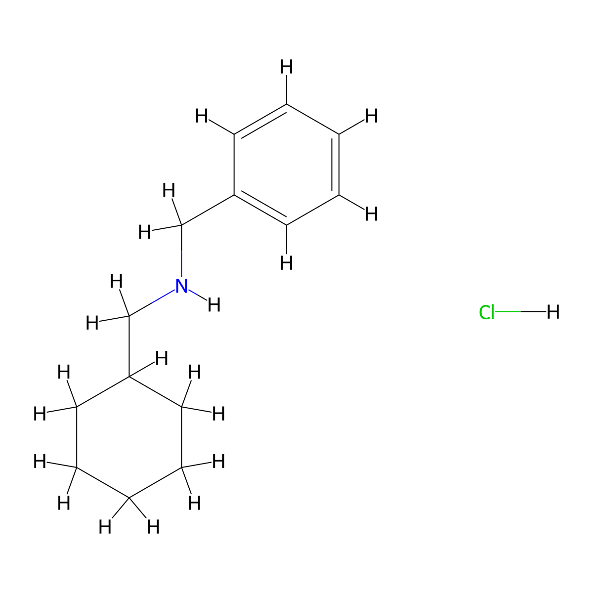 N-benzyl-1-cyclohexylmethanamine hydrochloride molecular structure, CAS 126541-72-8