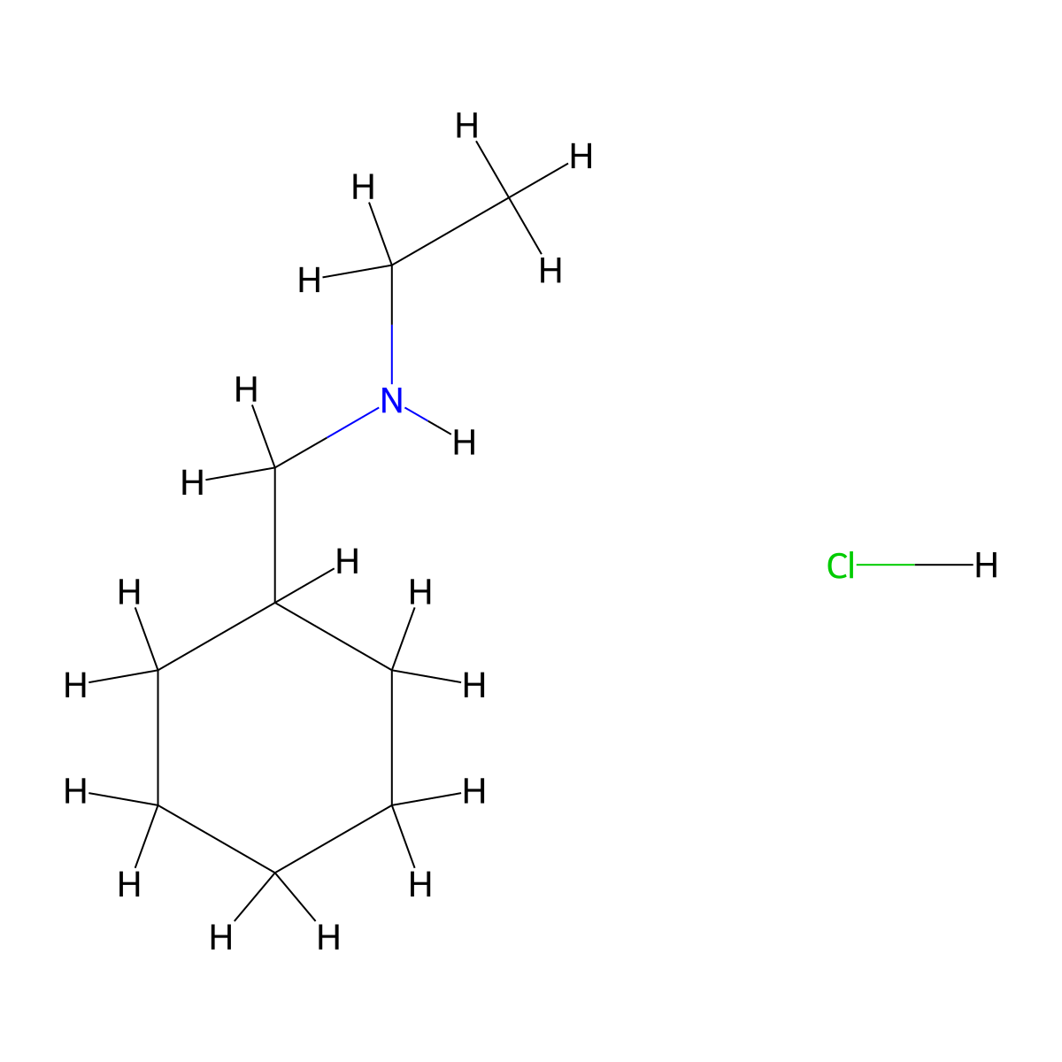 N-(cyclohexylmethyl)ethanamine hydrochloride molecular structure, CAS 126541-73-9