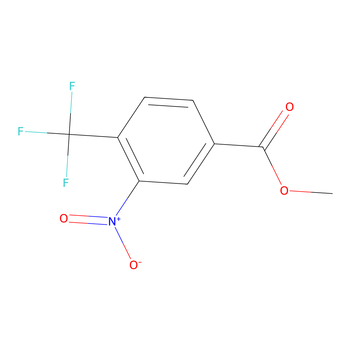 Methyl 3-nitro-4-(trifluoromethyl)benzoate molecular structure, CAS 126541-81-9