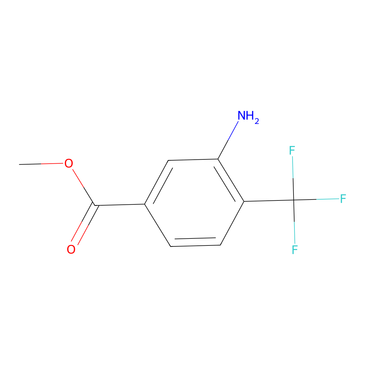 Methyl 3-amino-4-(trifluoromethyl)benzoate molecular structure, CAS 126541-82-0