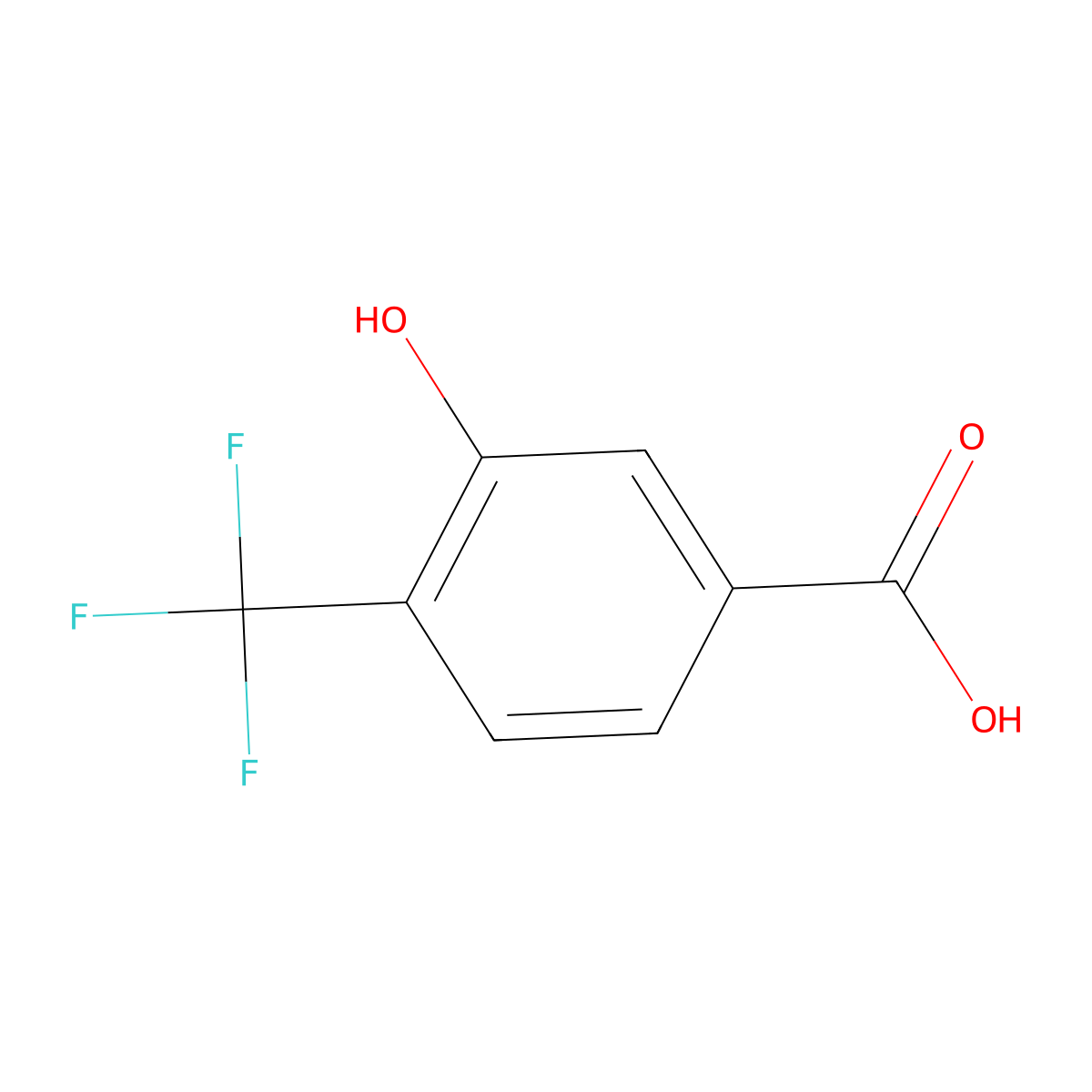 3-hydroxy-4-(trifluoromethyl)benzoic Acid molecular structure, CAS 126541-87-5