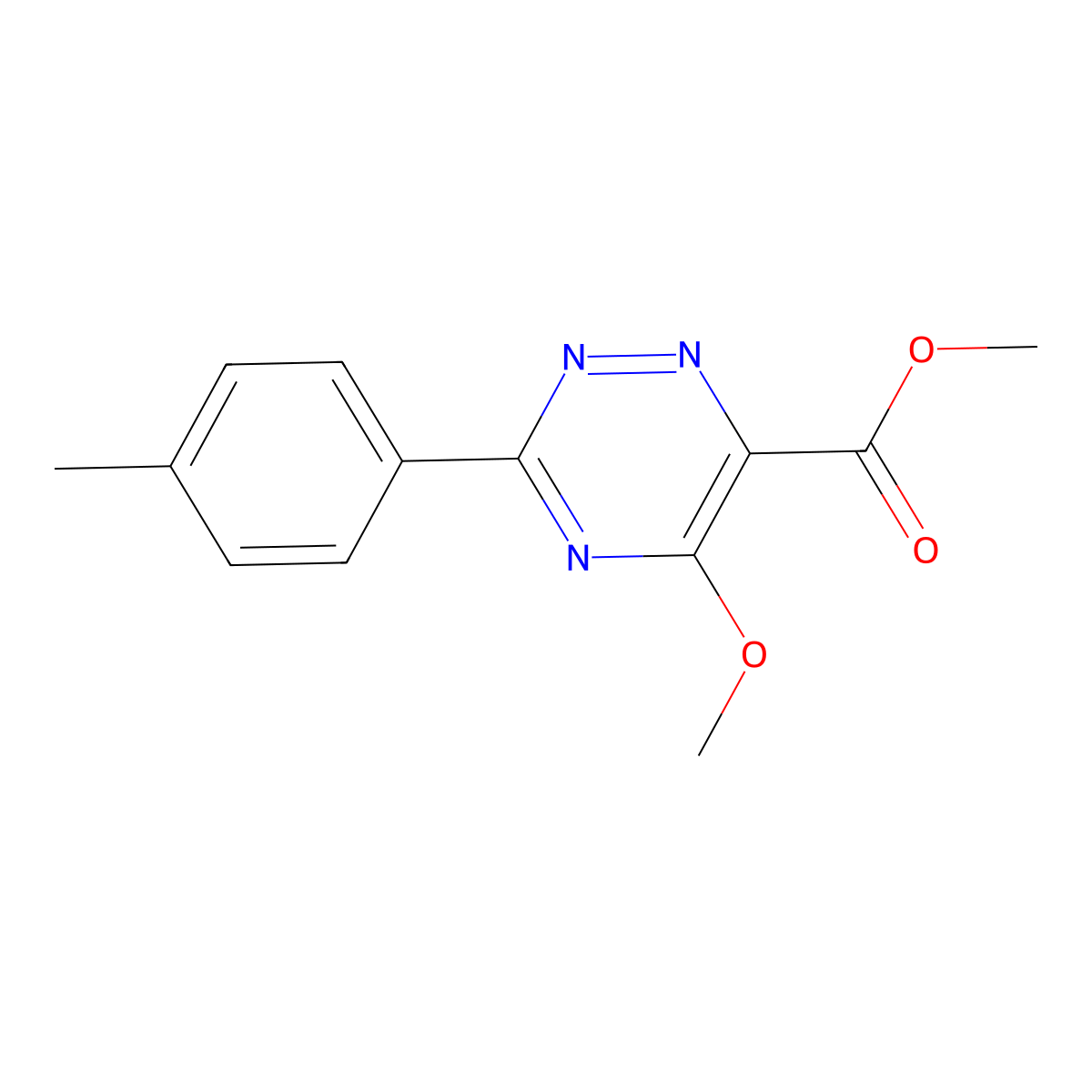 Methyl 5-methoxy-3-(4-methylphenyl)-1,2,4-triazine-6-carboxylate molecular structure, CAS 126542-67-4