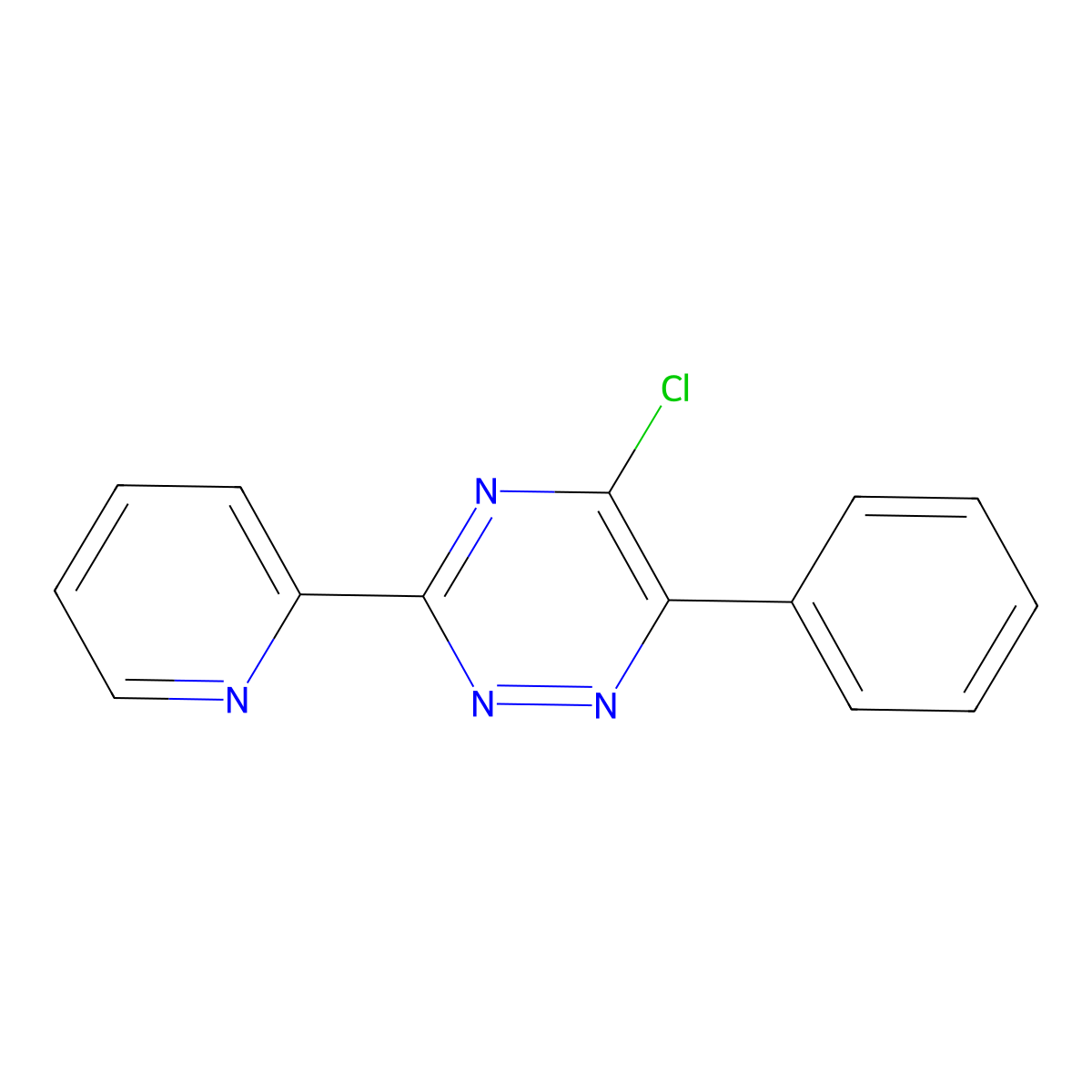 5-Chloro-6-phenyl-3-(pyridin-2-yl)-1,2,4-triazine molecular structure, CAS 126542-95-8
