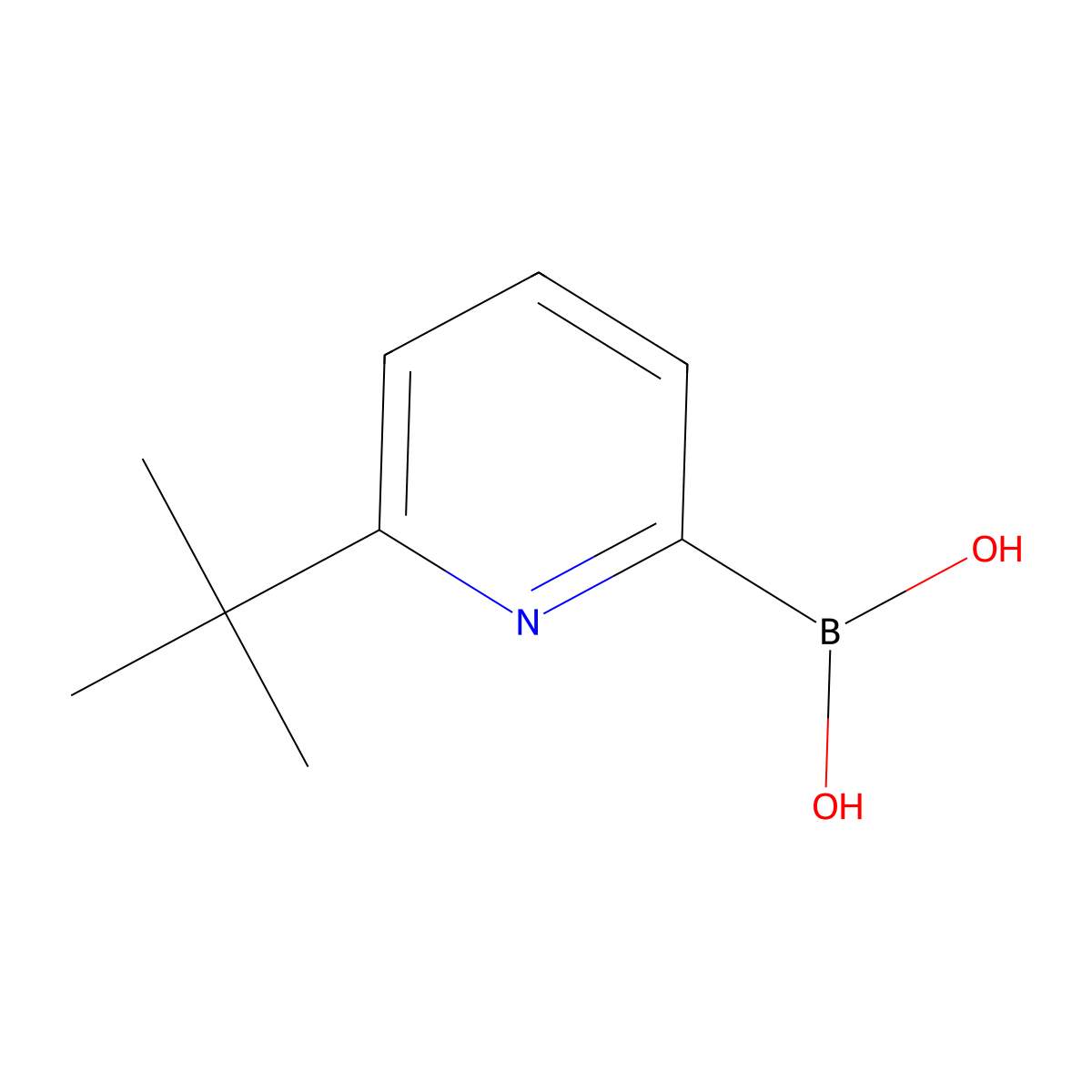 (6-(tert-Butyl)pyridin-2-yl)boronic acid molecular structure, CAS 1265478-40-7