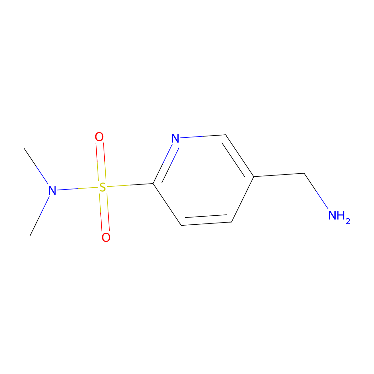5-(aminomethyl)-N,N-dimethylpyridine-2-sulfonamide molecular structure, CAS 1265520-93-1