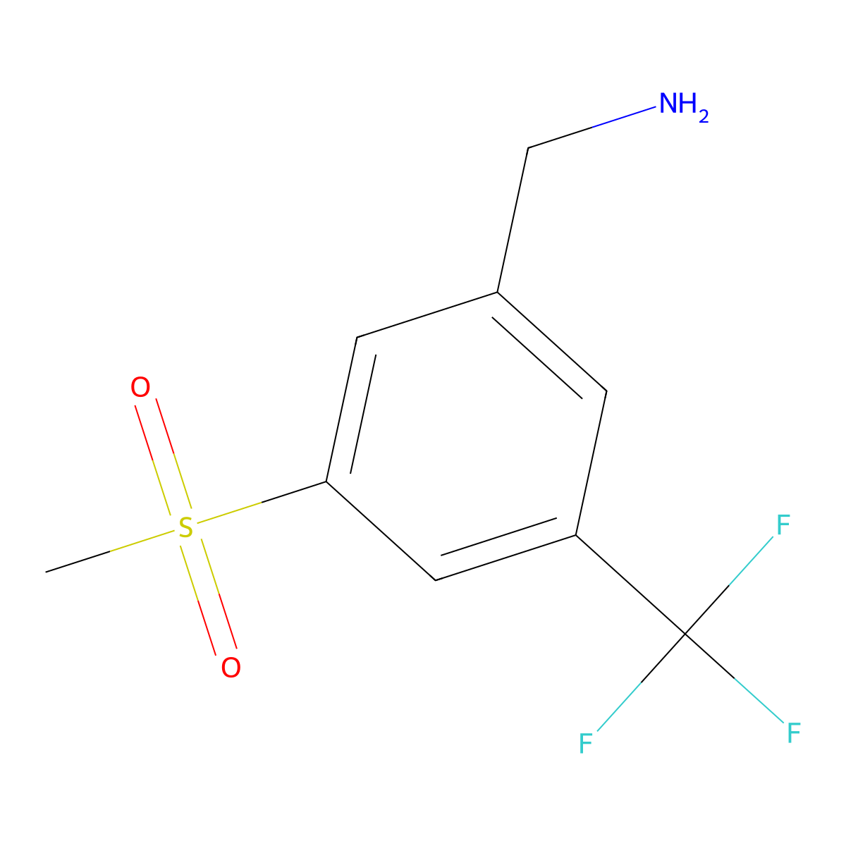 [3-Methanesulfonyl-5-(trifluoromethyl)phenyl]methanamine molecular structure, CAS 1265520-96-4