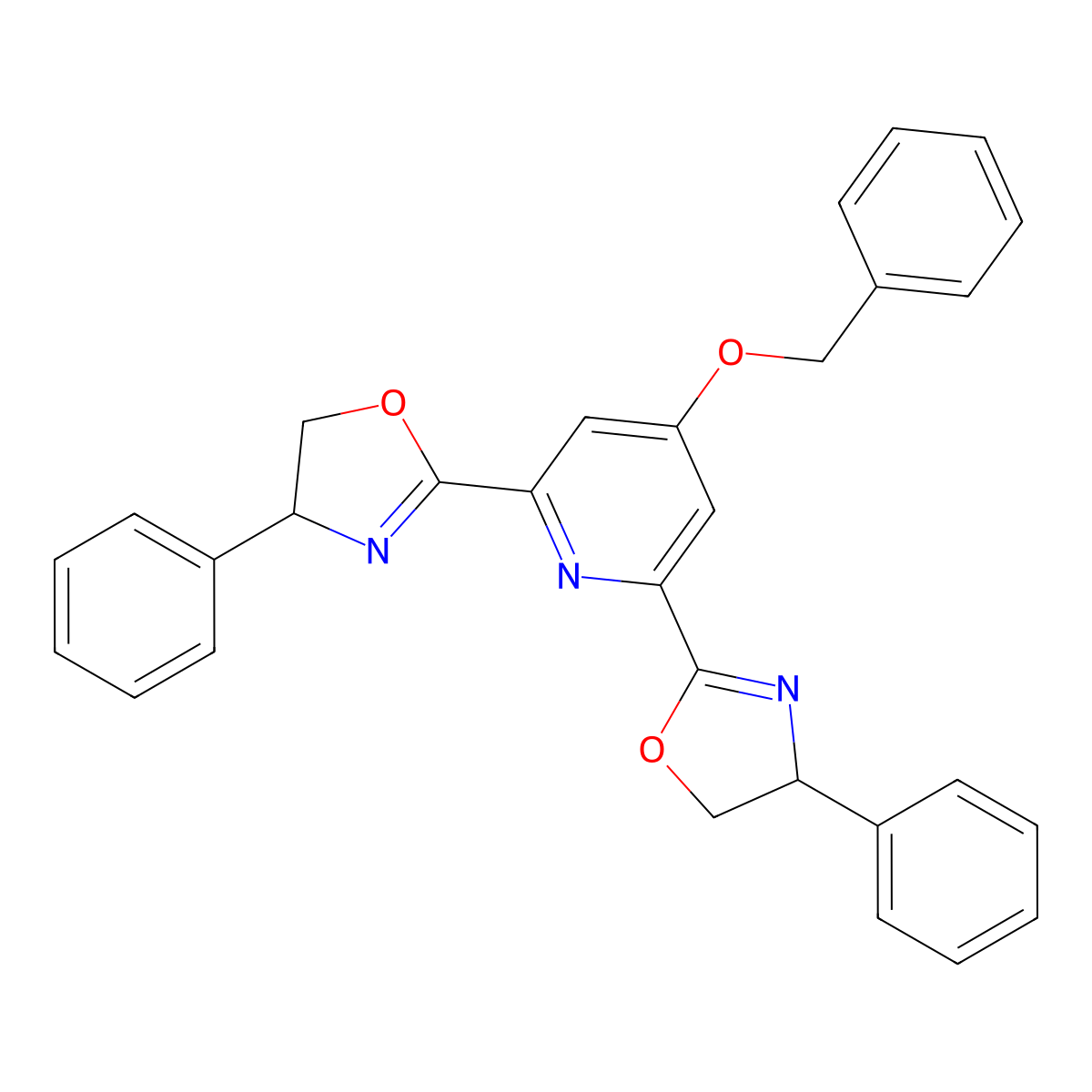 Benzyl-(S)-4-phenyl-BNO-PYBOX, 97% molecular structure, CAS 1265614-63-8