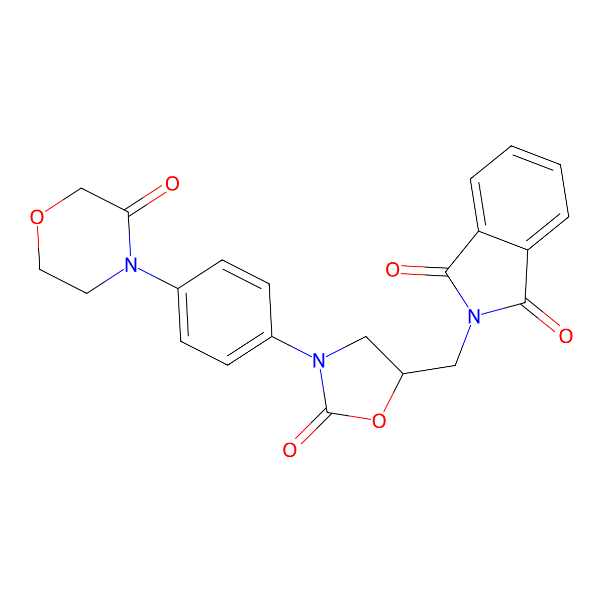 2-({2-Oxo-3-[4-(3-oxomorpholin-4-yl)phenyl]-1,3-oxazolidin-5-yl}methyl)-1H-isoindole-1,3(2H)-dione molecular structure, CAS 1265617-06-8