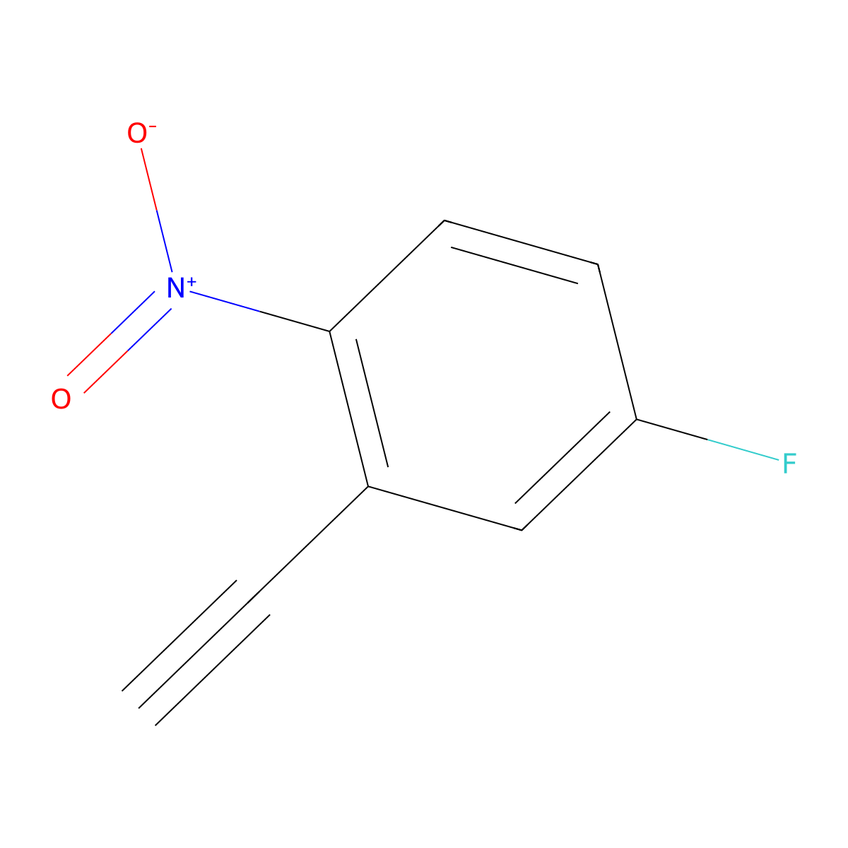 2-Ethynyl-4-fluoro-1-nitrobenzene molecular structure, CAS 1265623-60-6