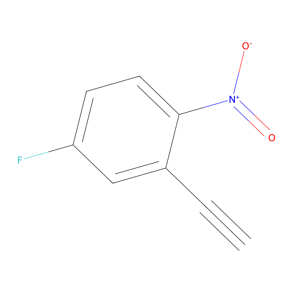 2-Ethynyl-4-fluoro-1-nitrobenzene molecular structure, CAS 1265623-60-6