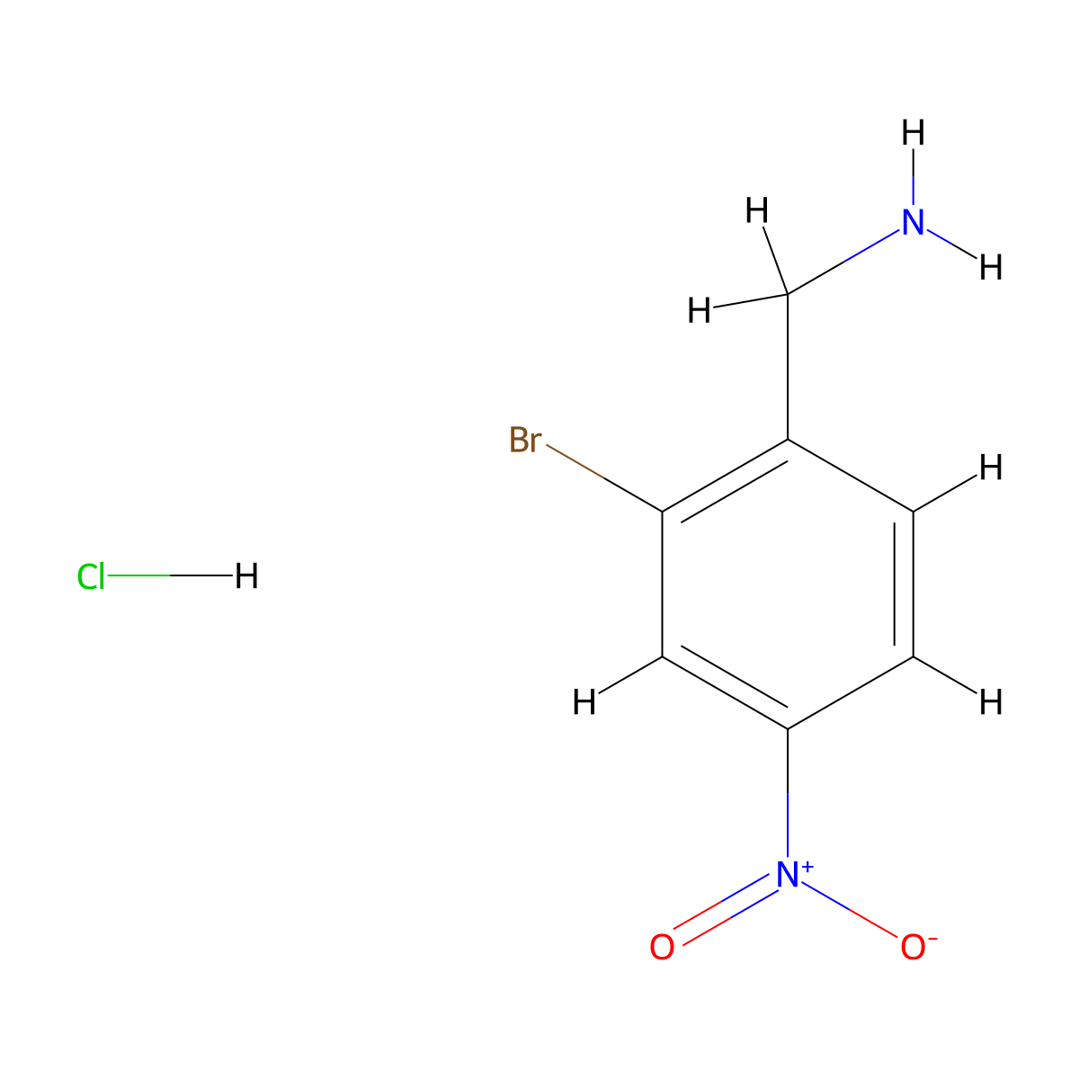 (2-Bromo-4-nitrophenyl)methanamine hydrochloride molecular structure, CAS 1265637-69-1