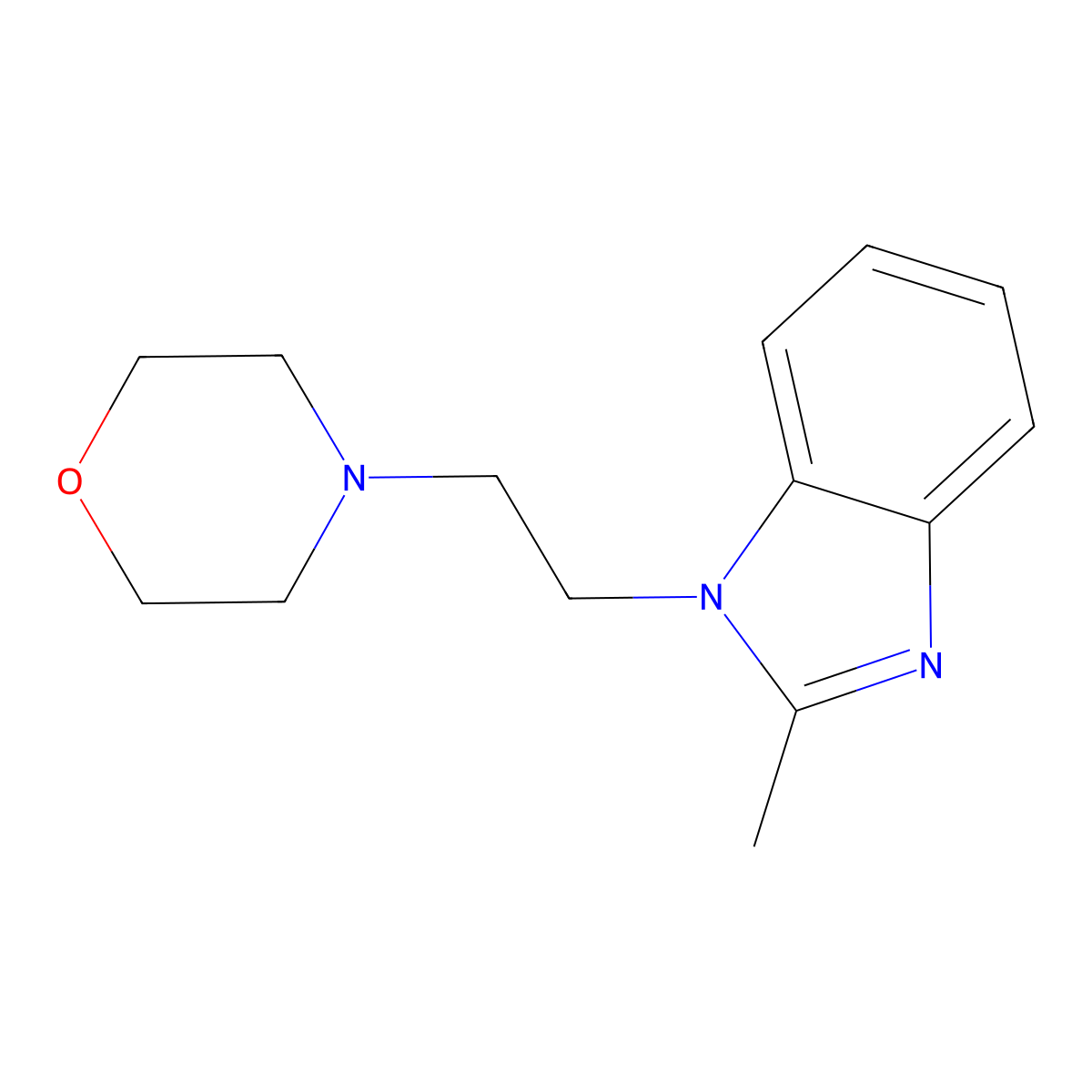 2-methyl-1-[2-(4-morpholinyl)ethyl]-1H-benzimidazole molecular structure, CAS 126568-10-3