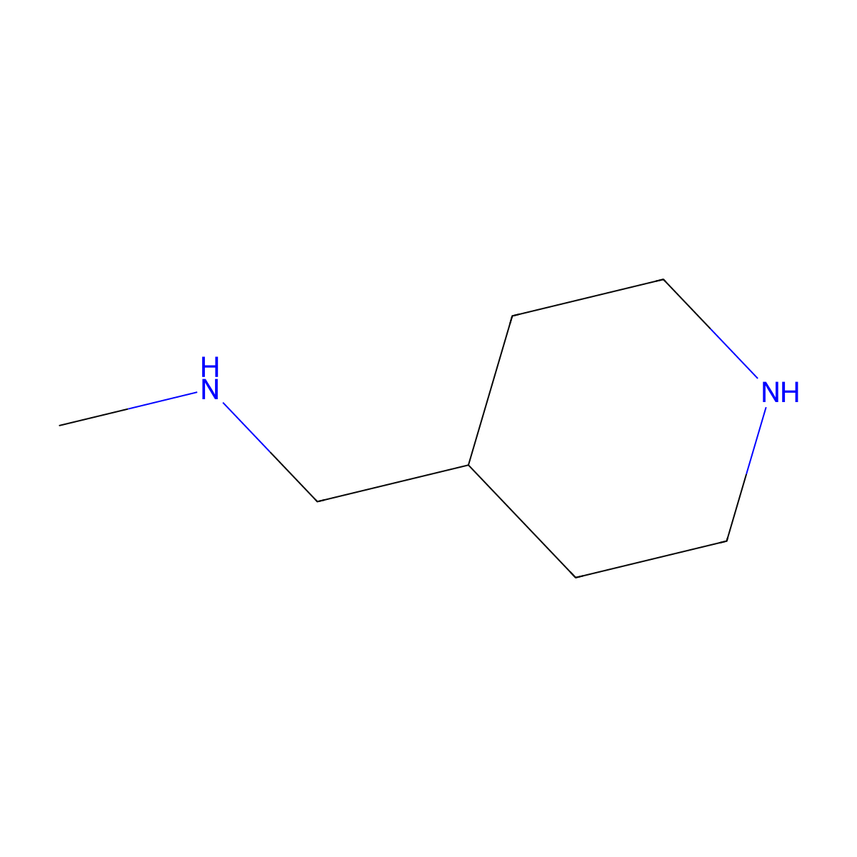 N-Methyl-1-(piperidin-4-yl)methanamine molecular structure, CAS 126579-26-8