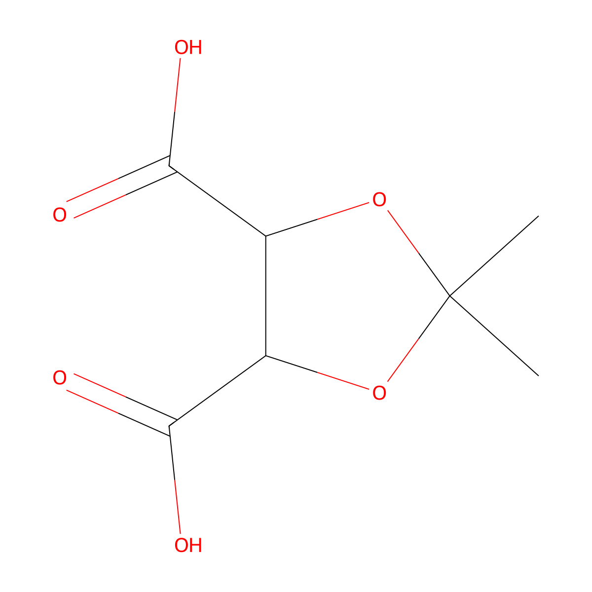 (4S,5S)-2,2-dimethyl-1,3-dioxolane-4,5-dicarboxylic acid molecular structure, CAS 126581-14-4