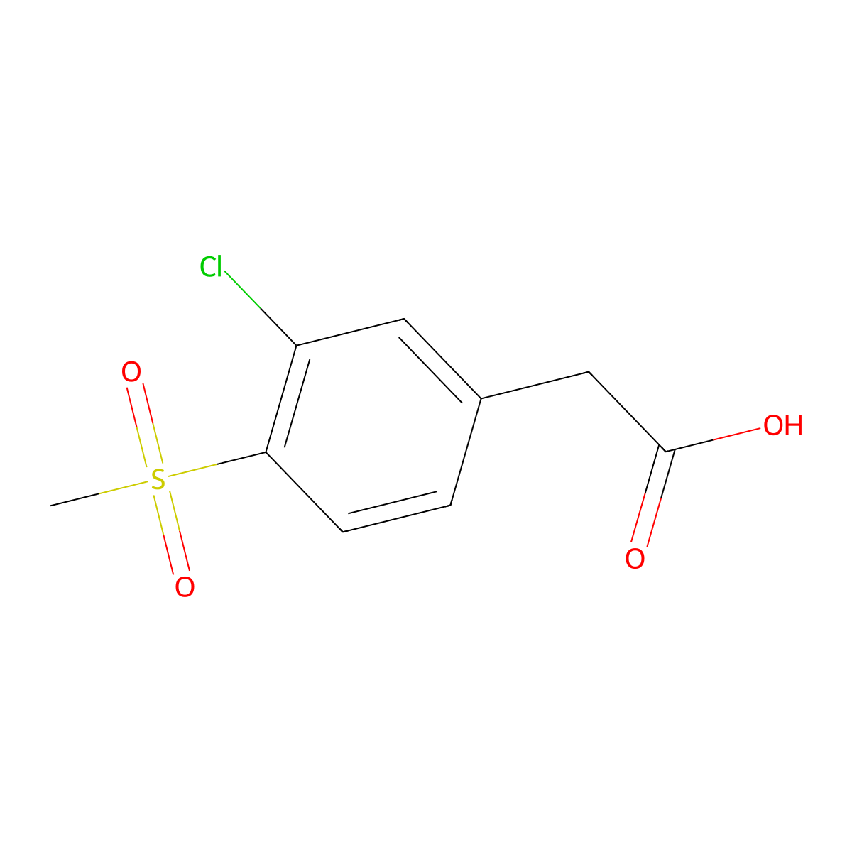 2-(3-Chloro-4-(methylsulfonyl)phenyl)acetic acid molecular structure, CAS 1265819-83-7