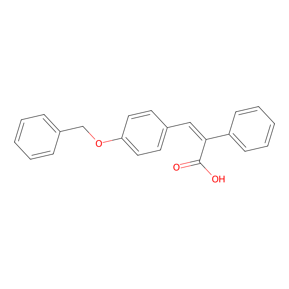 2-phenyl-3-(4-phenylmethoxyphenyl)prop-2-enoic Acid molecular structure, CAS 126582-18-1