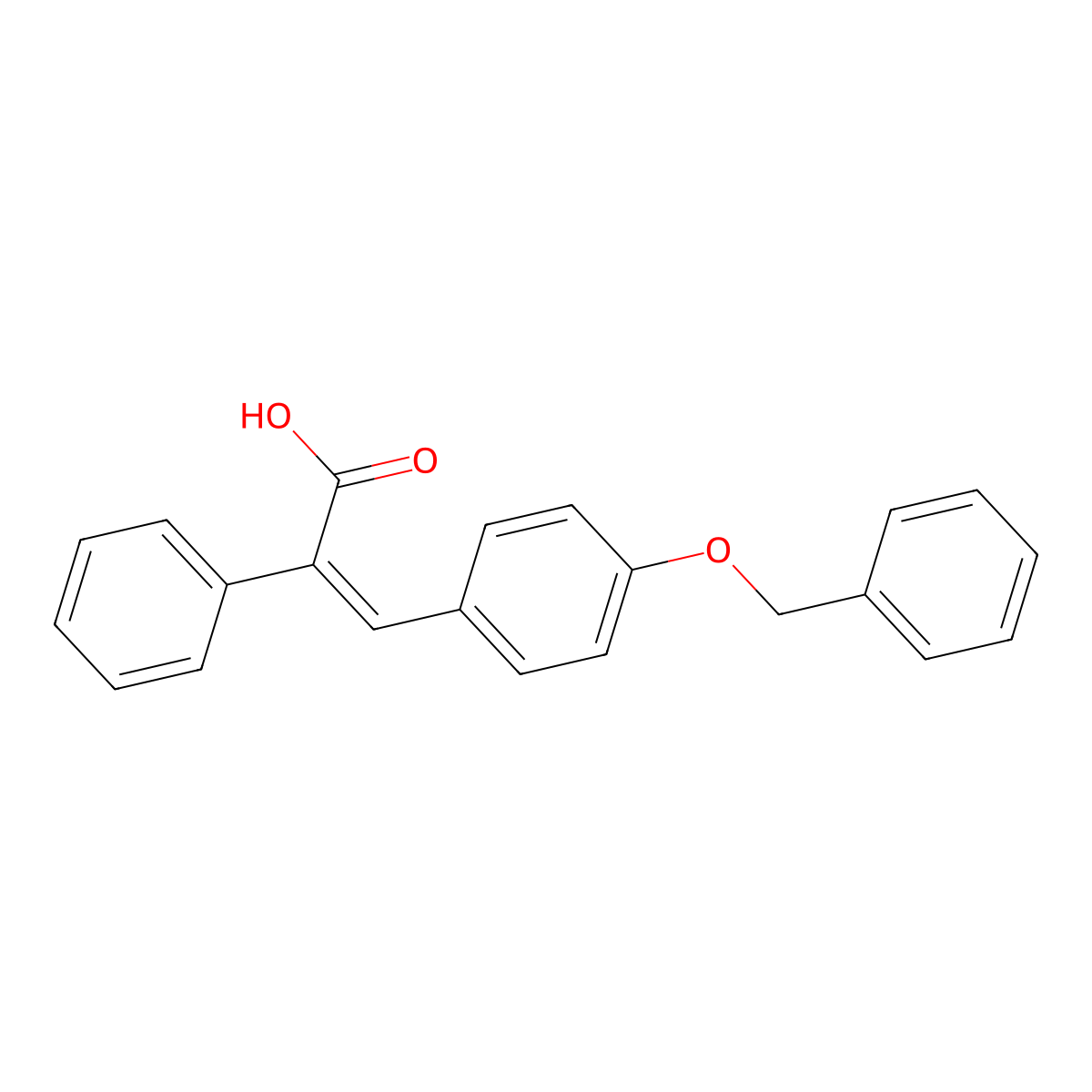 2-phenyl-3-(4-phenylmethoxyphenyl)prop-2-enoic Acid molecular structure, CAS 126582-18-1