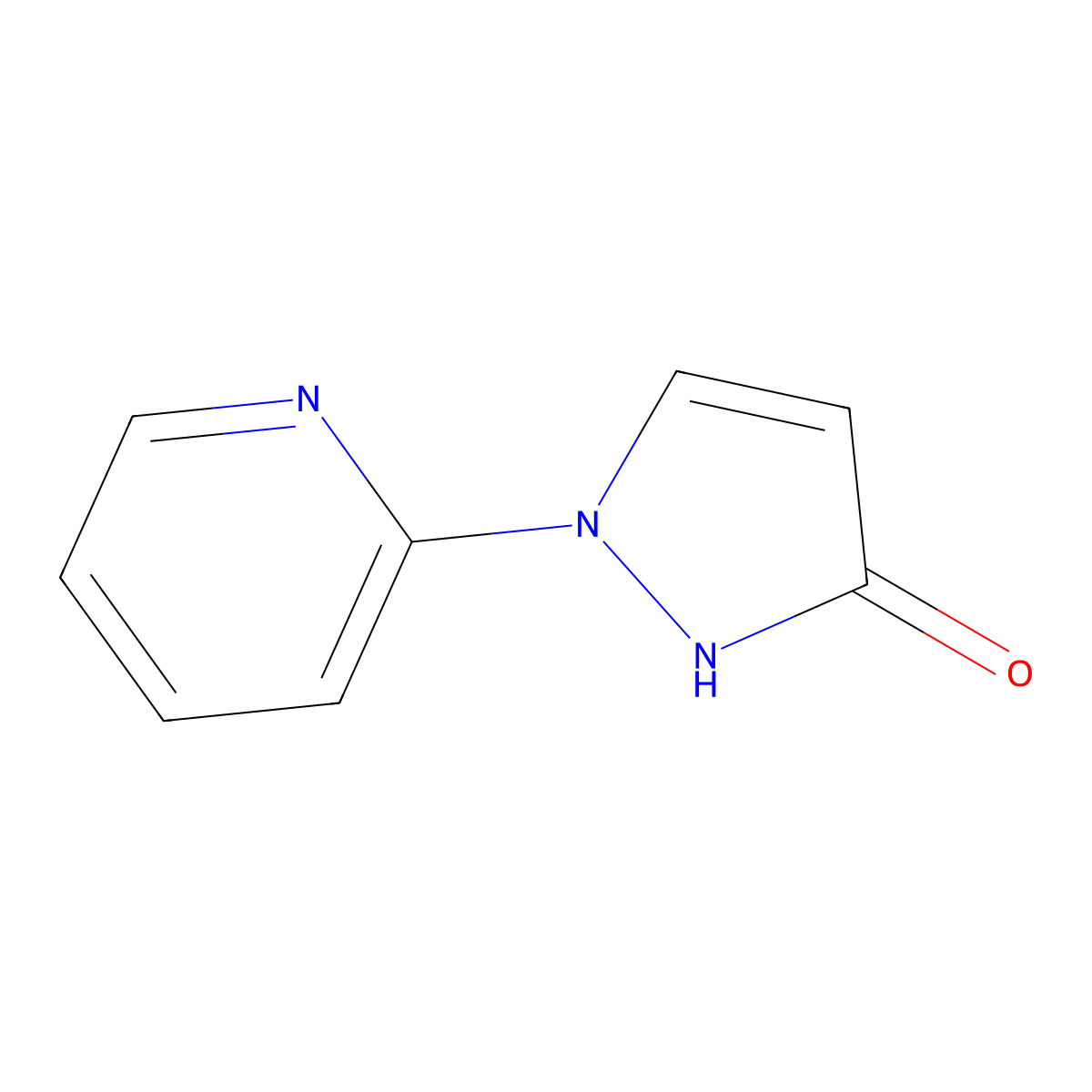 3-hydroxy-1-(2-pyridyl)-1H-pyrazole molecular structure, CAS 126583-32-2