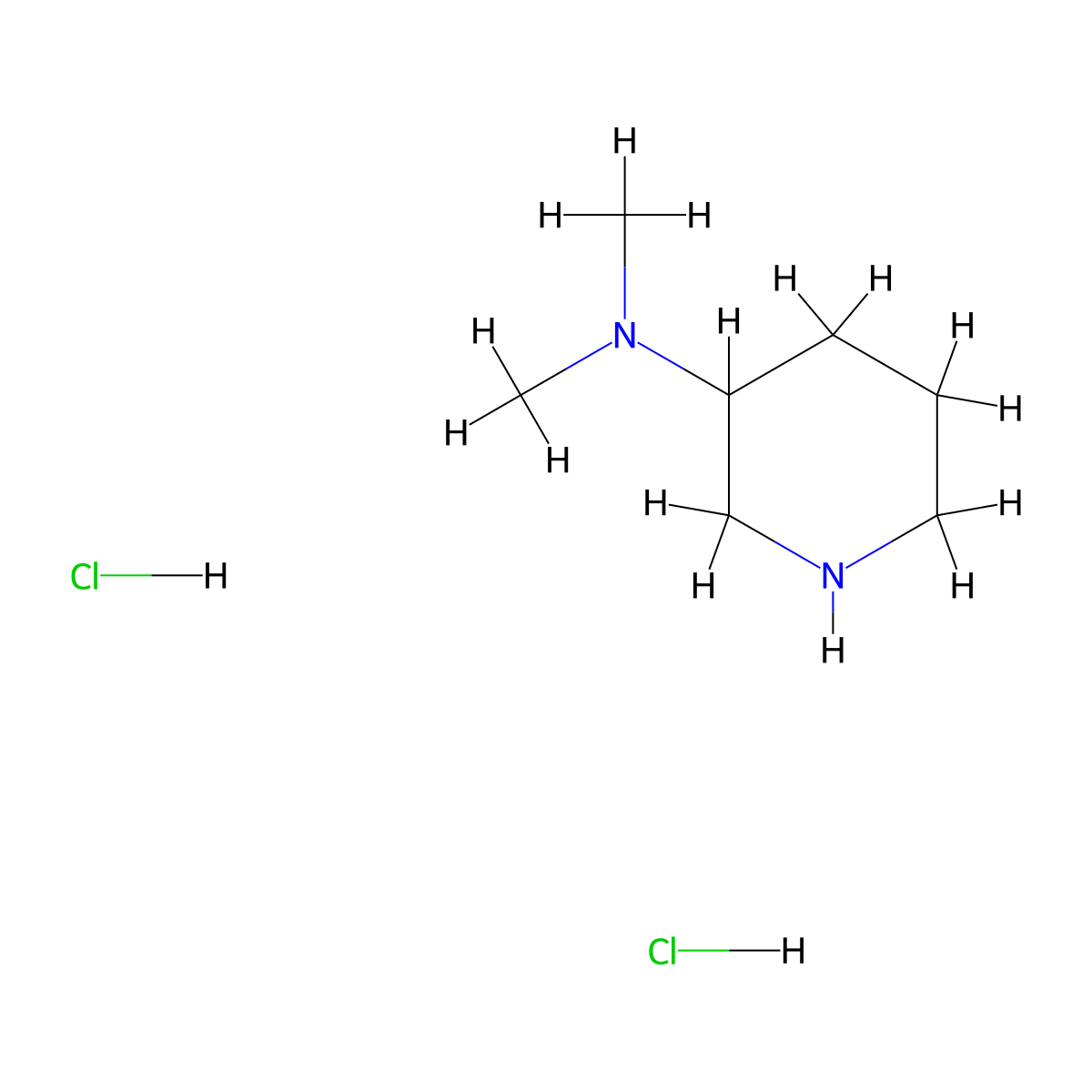 N,N-Dimethylpiperidin-3-amine dihydrochloride molecular structure, CAS 126584-46-1