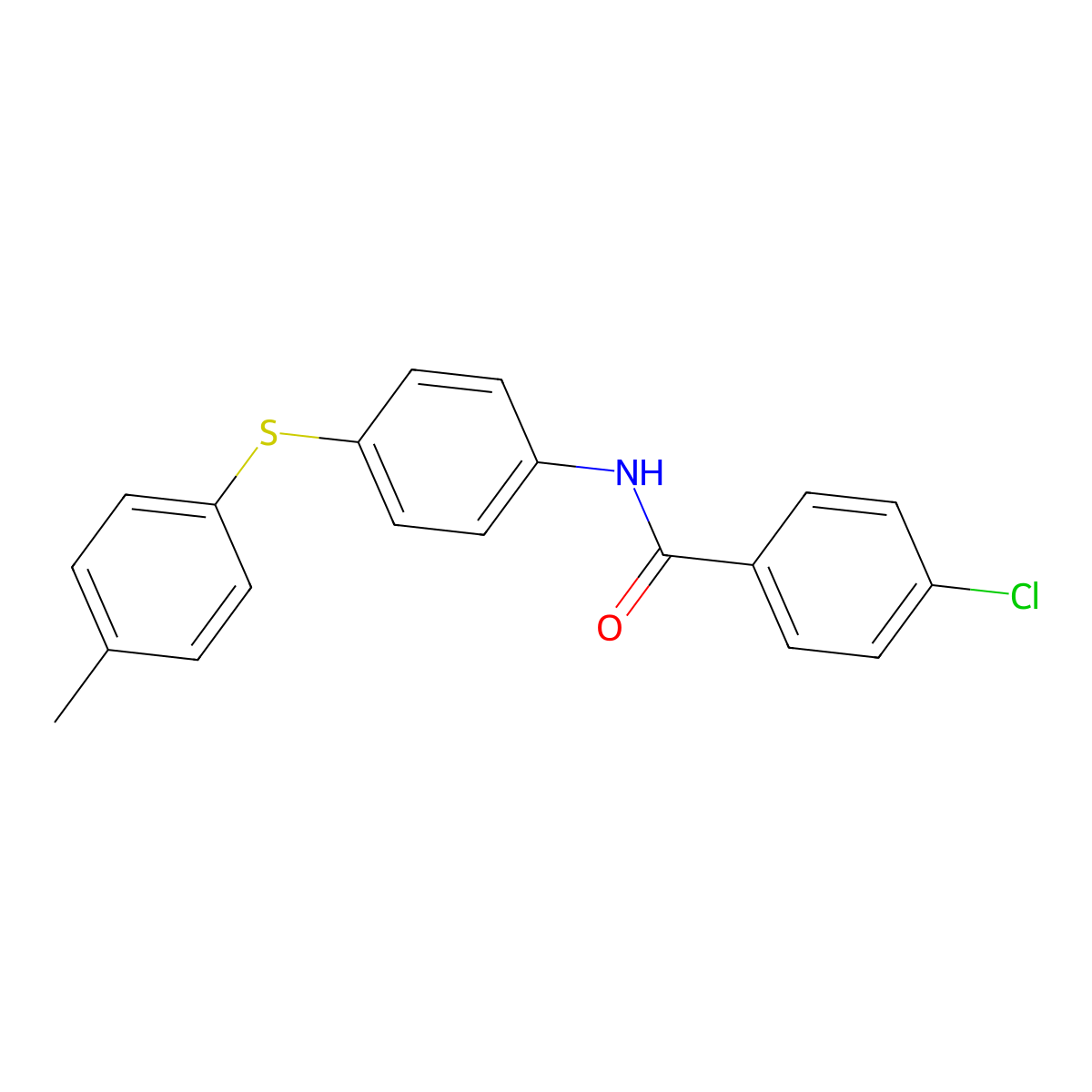 4-chloro-N-{4-[(4-methylphenyl)sulfanyl]phenyl}benzenecarboxamide molecular structure, CAS 126584-81-4