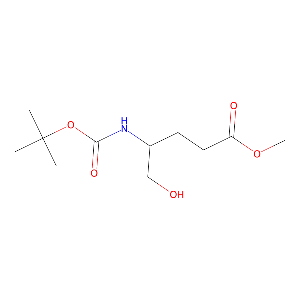 (S)-methyl 4-(tert-butoxycarbonylamino)-5-hydroxypentanoate molecular structure, CAS 126587-35-7