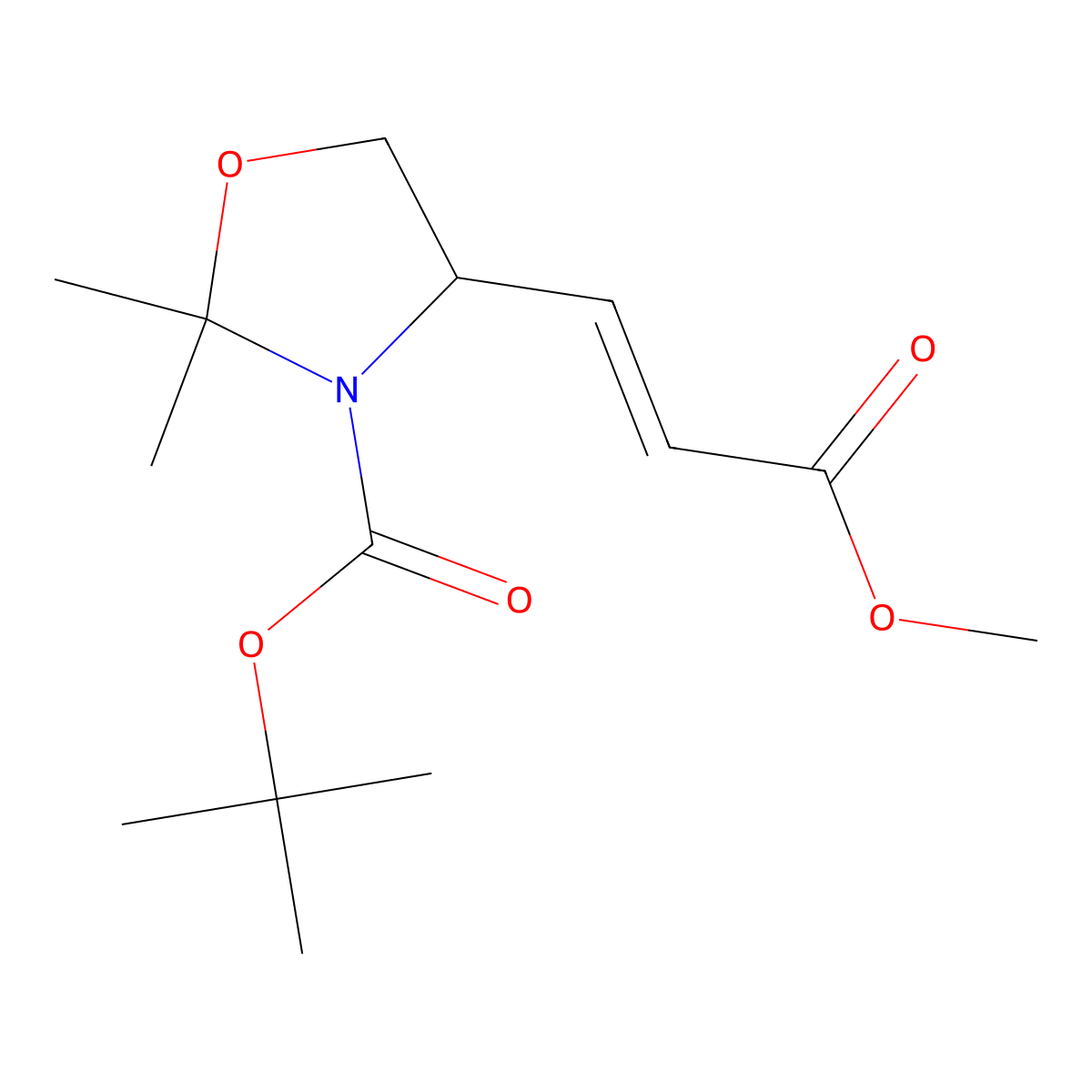 Methyl(S,Z)-3-(3-Boc-2,2-dimethyloxazolidin-4-yl)acrylate molecular structure, CAS 126587-36-8