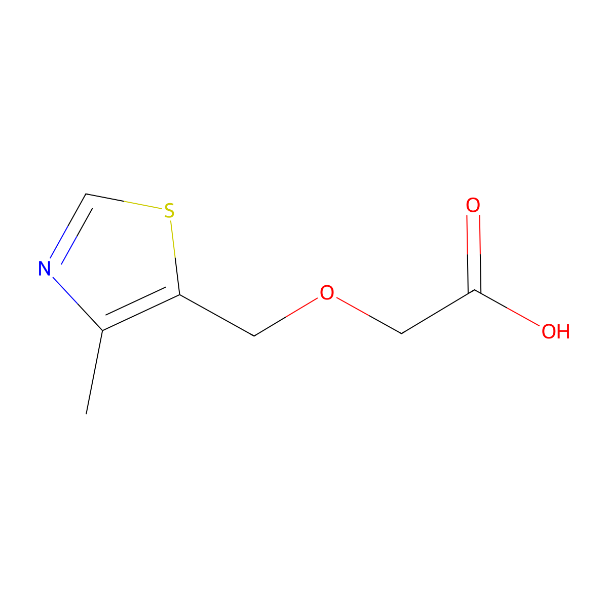 2-[(4-Methyl-1,3-thiazol-5-yl)methoxy]acetic acid molecular structure, CAS 1265892-62-3