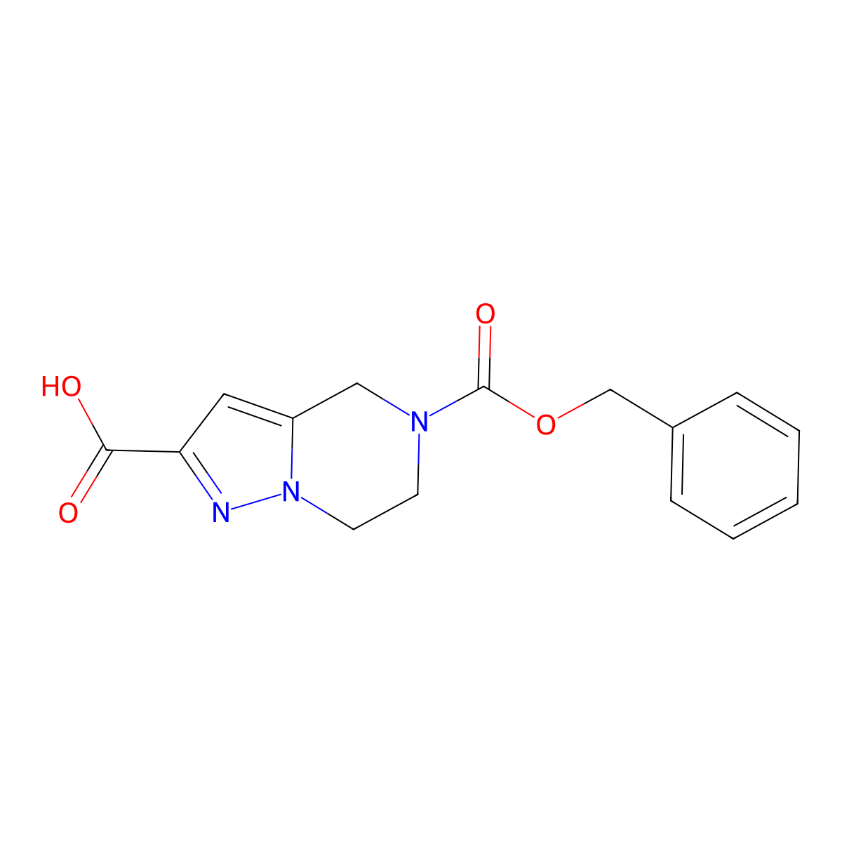 5-((Benzyloxy)carbonyl)-4,5,6,7-tetrahydropyrazolo[1,5-a]pyrazine-2-carboxylic acid molecular structure, CAS 1265893-86-4