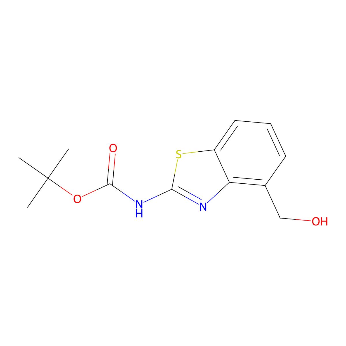 Tert-butyl (4-(hydroxymethyl)benzo[d]thiazol-2-yl)carbamate molecular structure, CAS 1265894-77-6