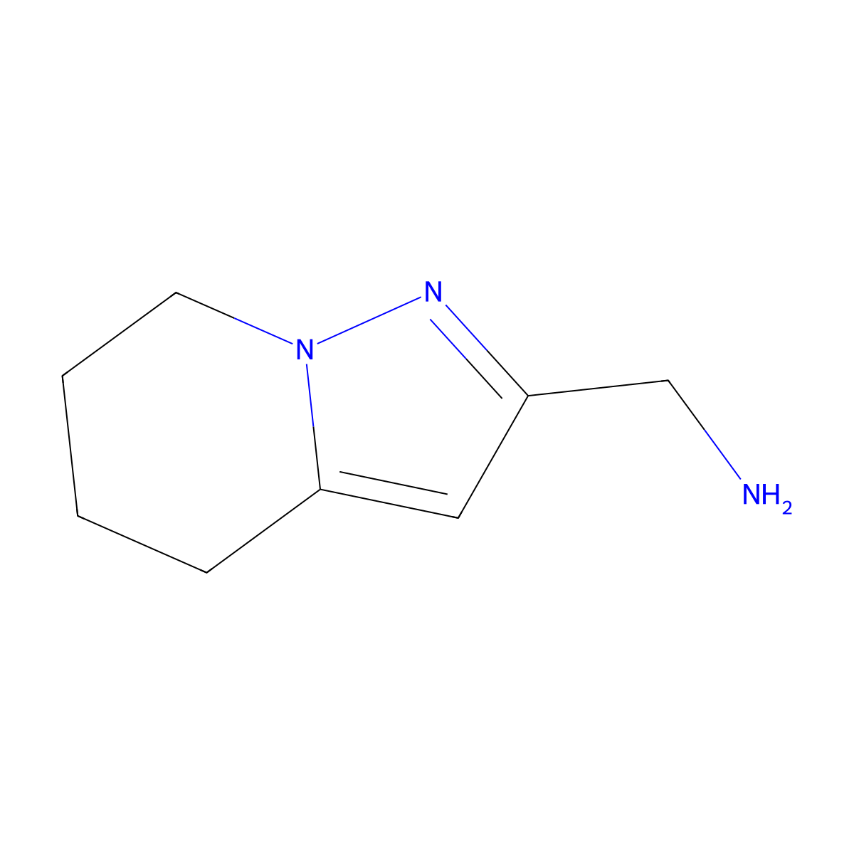 {4H,5H,6H,7H-pyrazolo[1,5-a]pyridin-2-yl}methanamine molecular structure, CAS 1265894-97-0